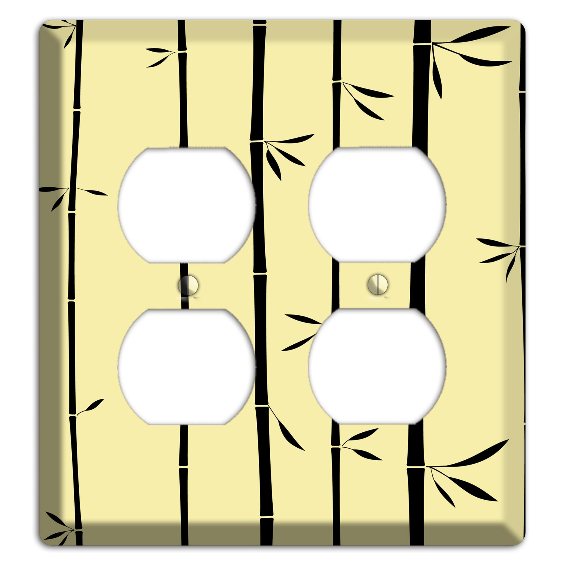 Yellow and Black Bamboo 2 Duplex Wallplate