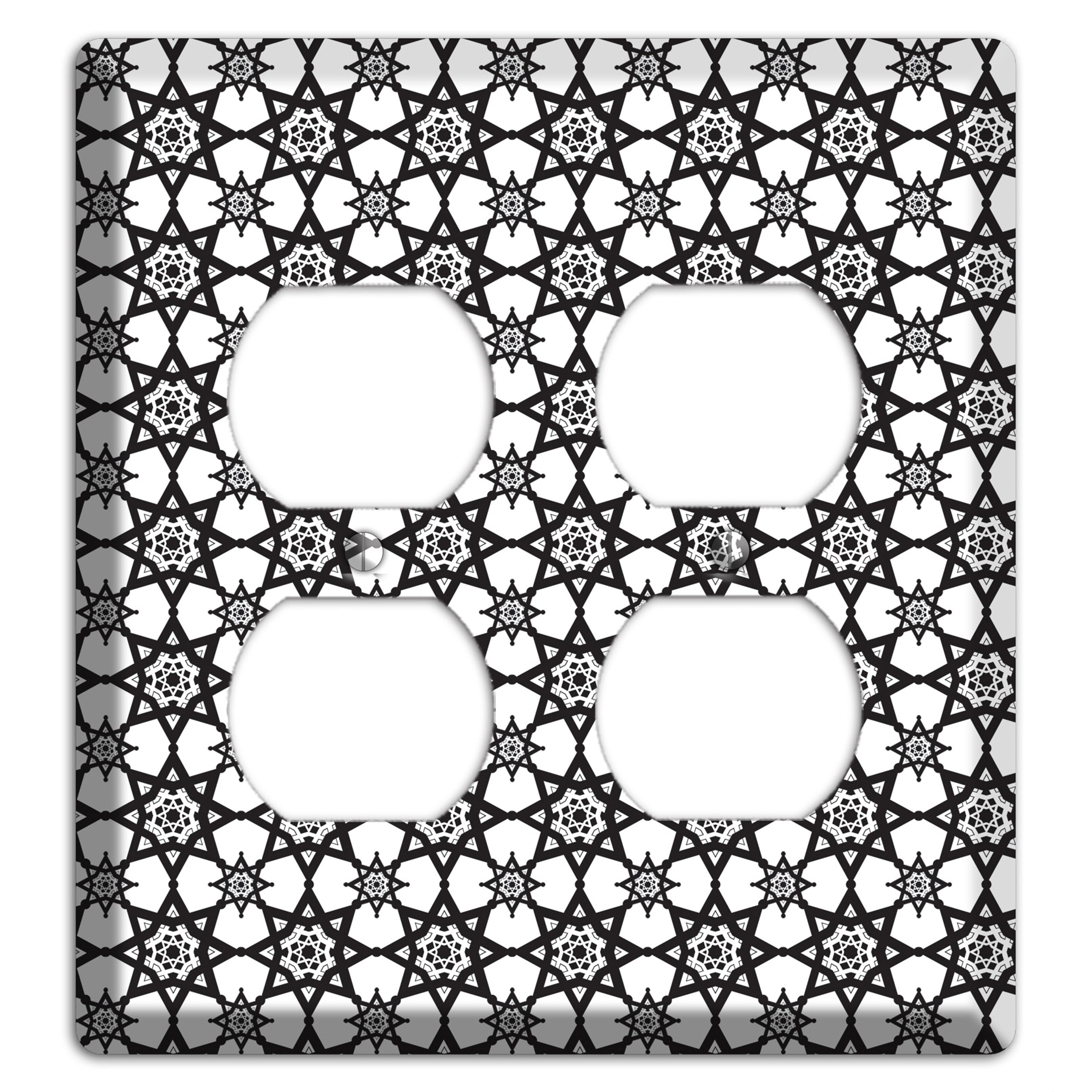 White and Black Arabesque 2 Duplex Wallplate