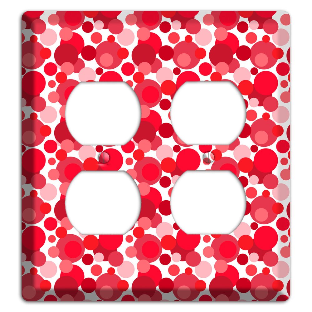 Multi Red Bubble Dots 2 Duplex Wallplate