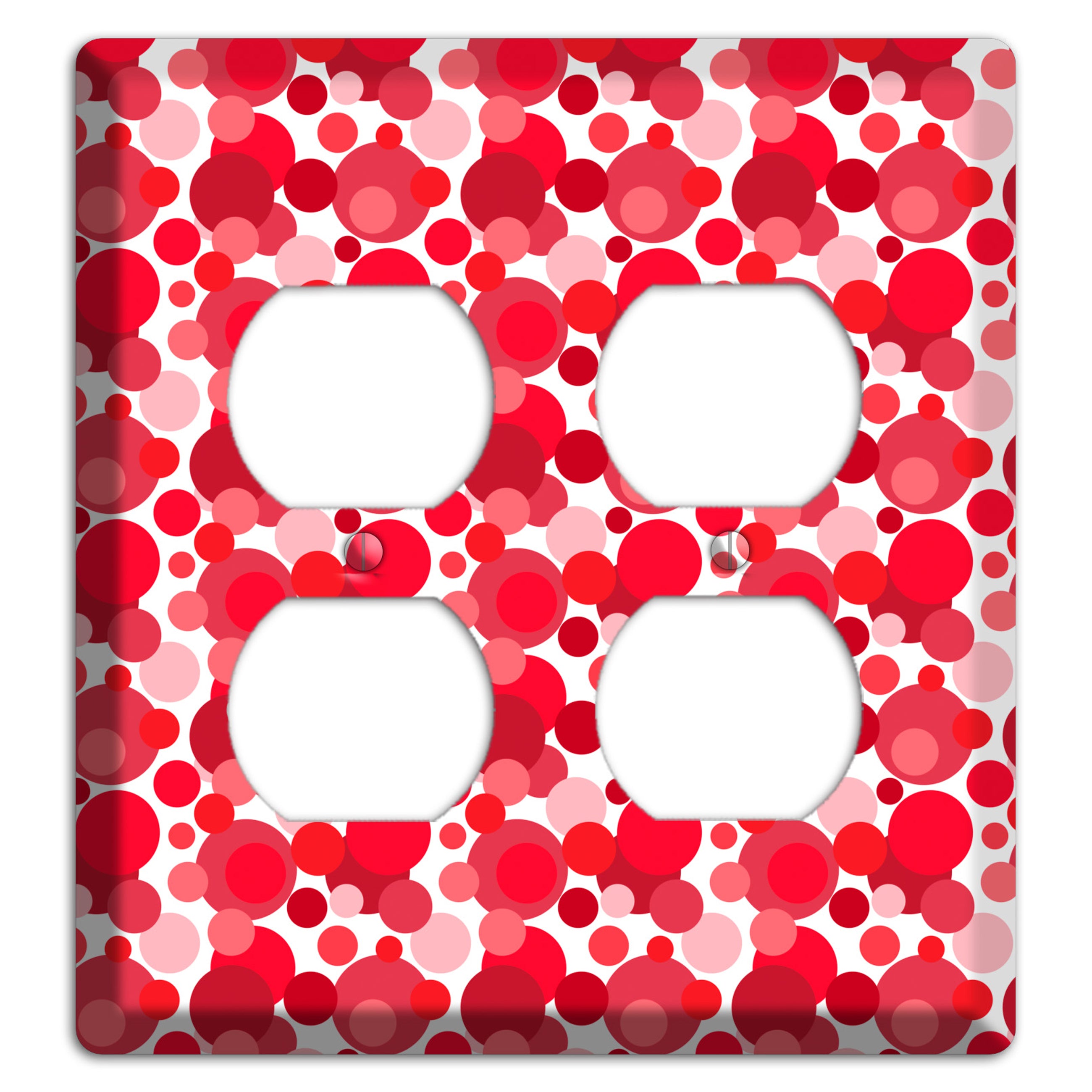 Multi Red Bubble Dots 2 Duplex Wallplate