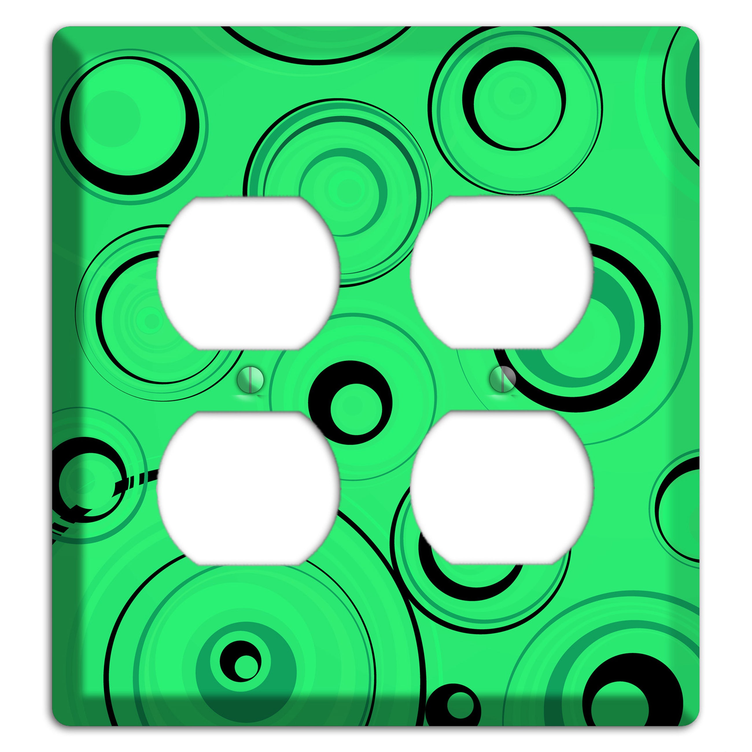Bright Green Circles 2 Duplex Wallplate