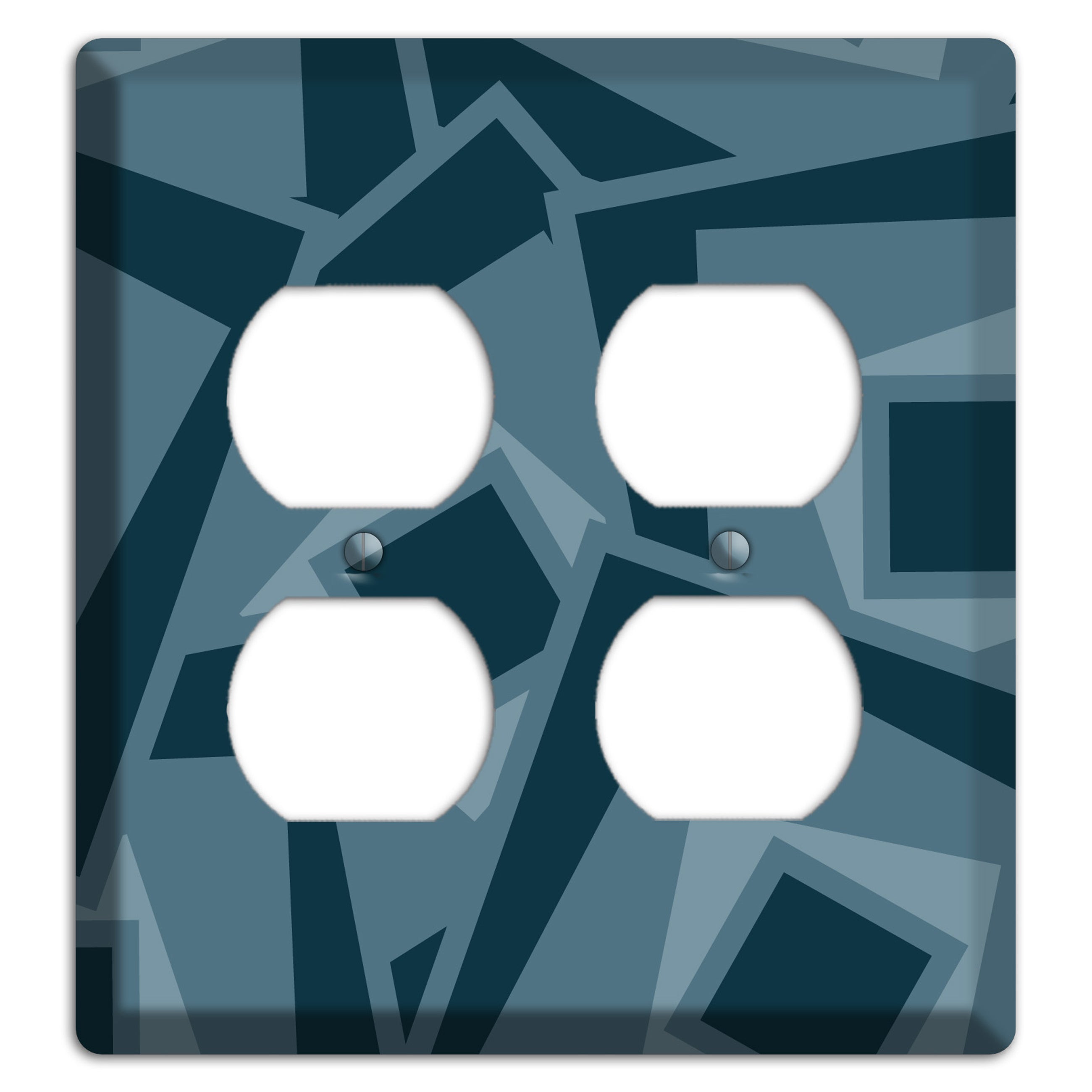 Blue-grey Retro Cubist 2 Duplex Wallplate