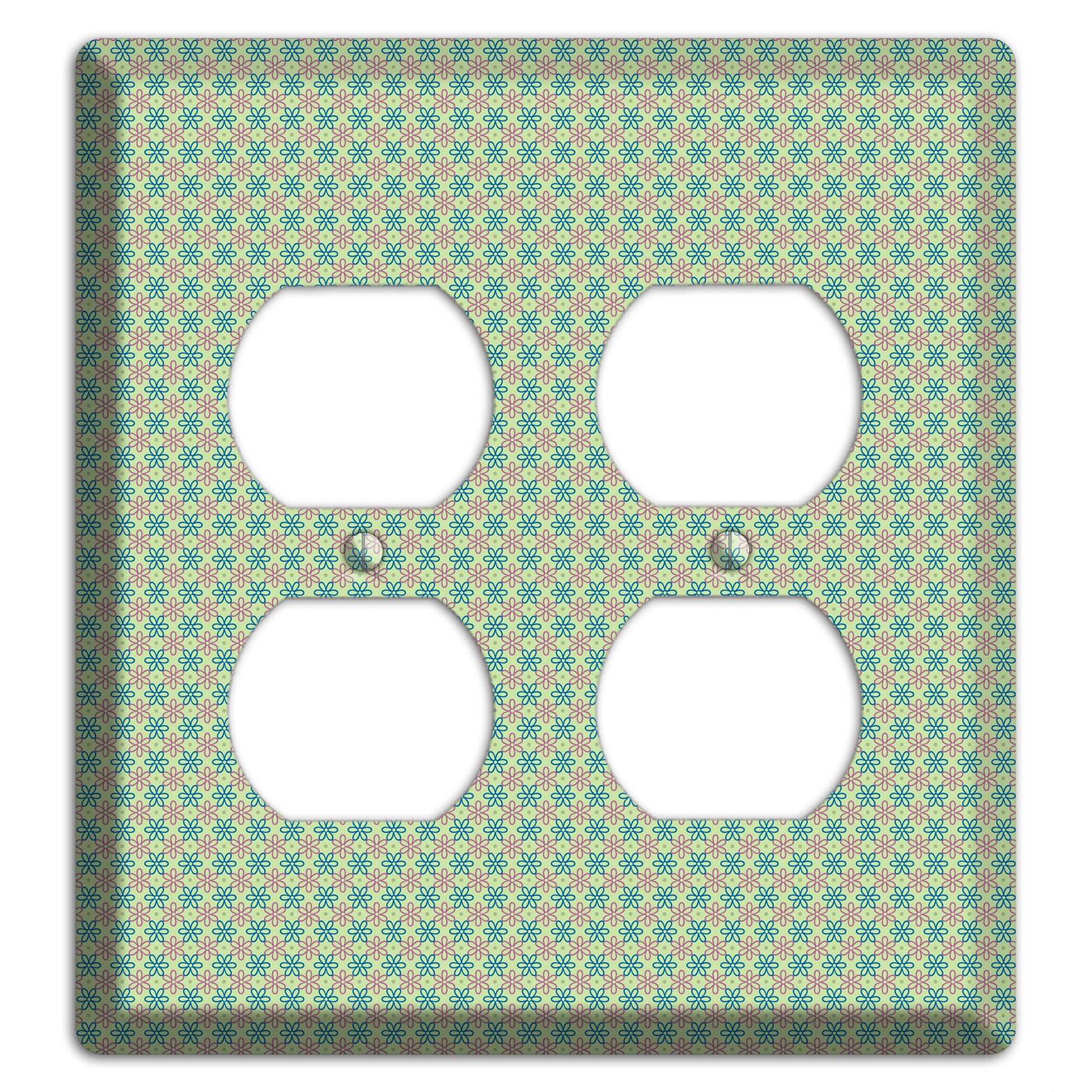 Multi Green Foulard 2 Duplex Wallplate