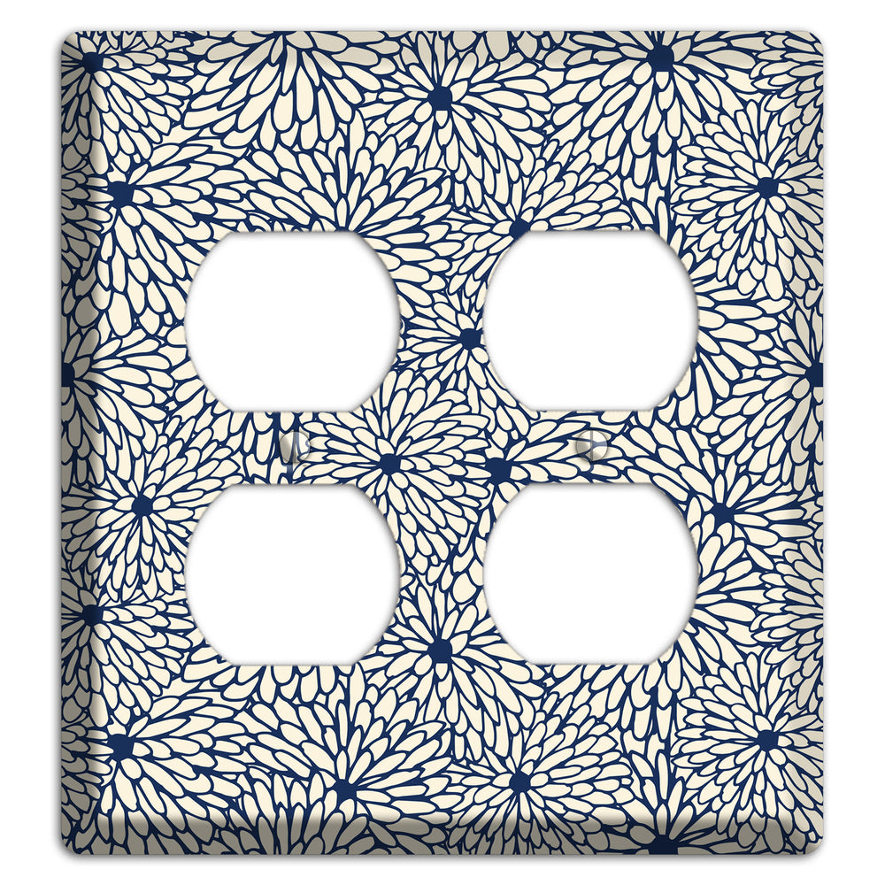Beige Floral Burst 2 Duplex Wallplate