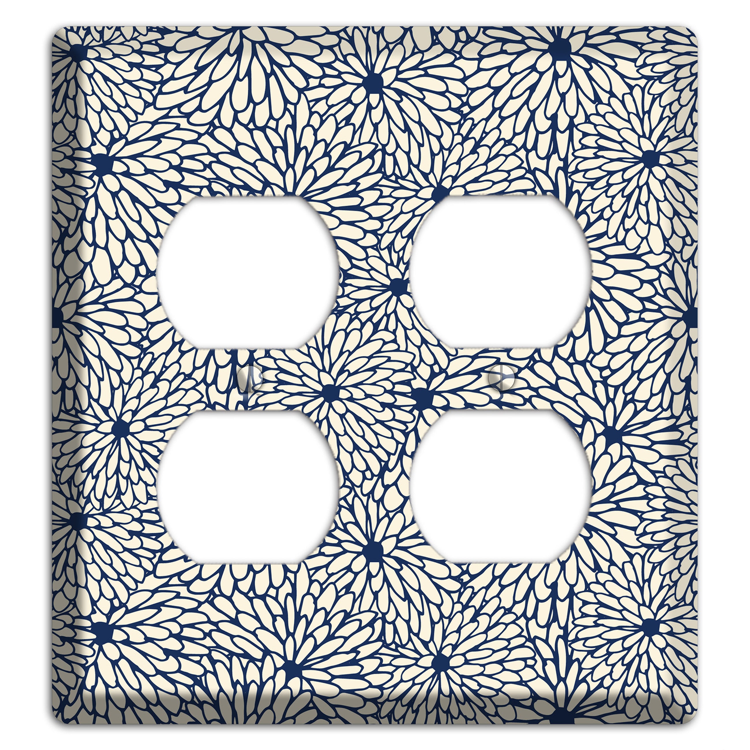 Beige Floral Burst 2 Duplex Wallplate