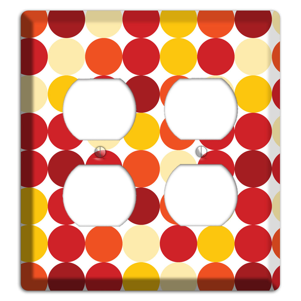 Multi Red and Beige Dots 2 Duplex Wallplate