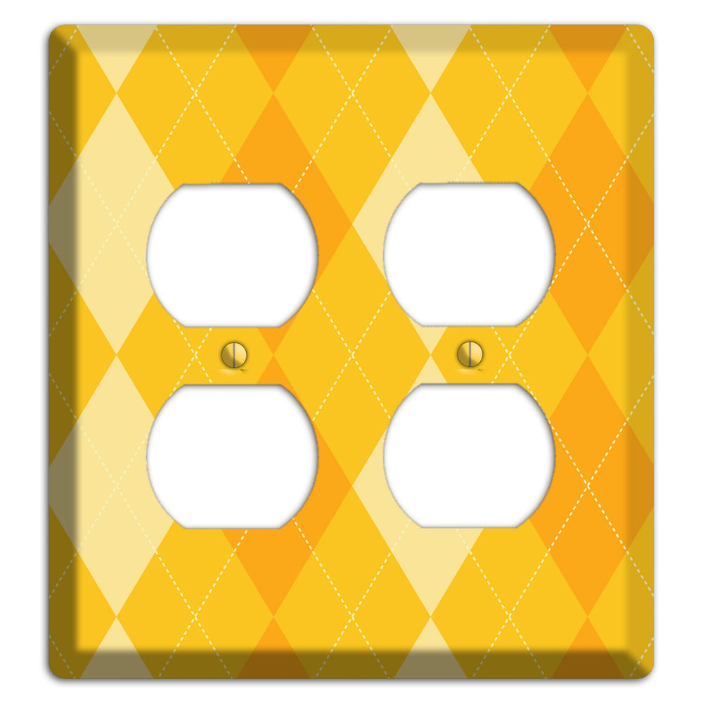 Yellow Argyle 2 Duplex Wallplate