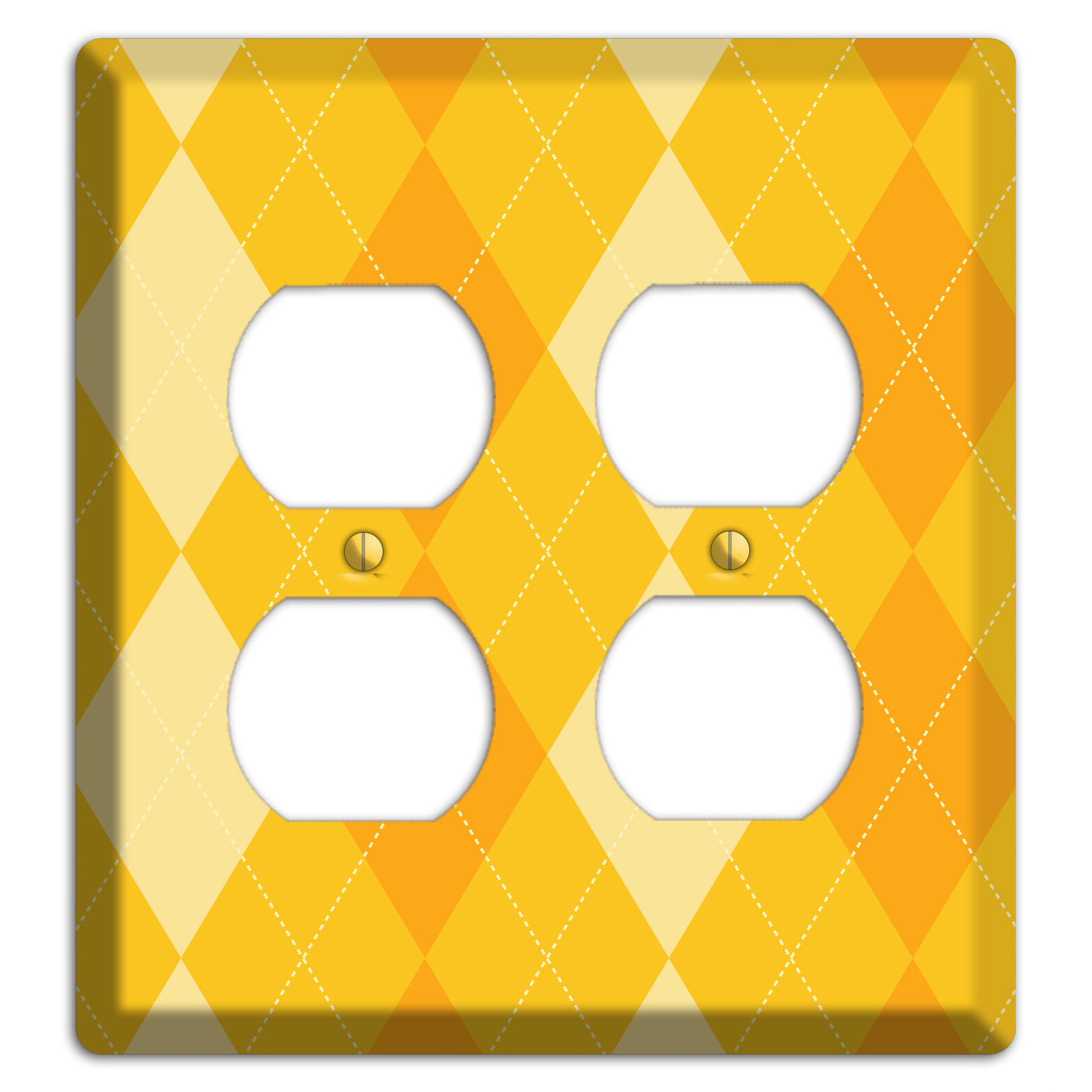Yellow Argyle 2 Duplex Wallplate