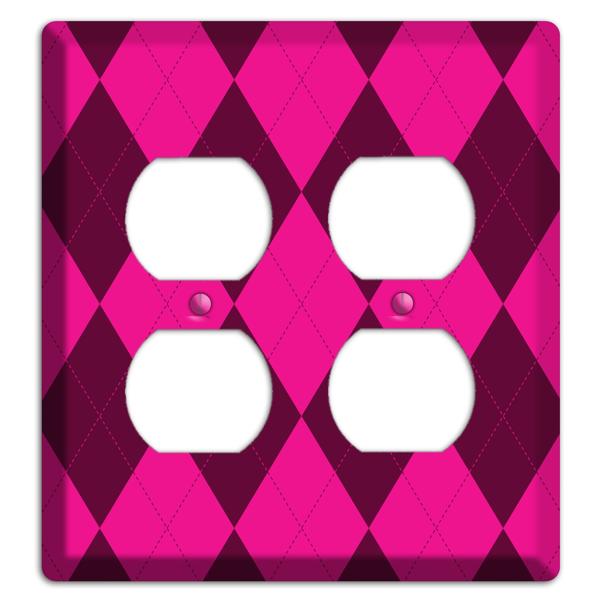 Fuschia Argyle 2 Duplex Wallplate