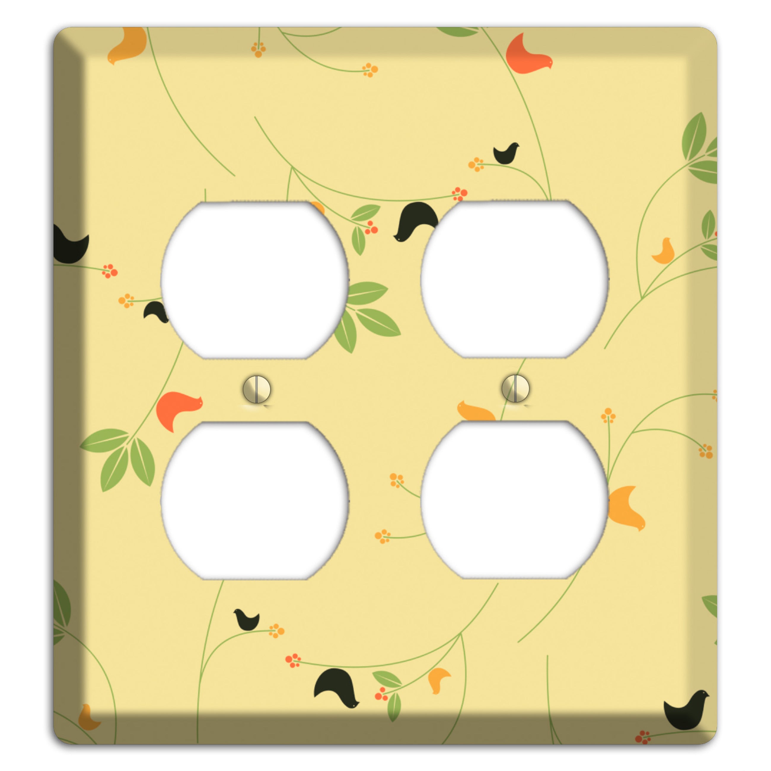 Delicate Yellow Flowers 2 Duplex Wallplate