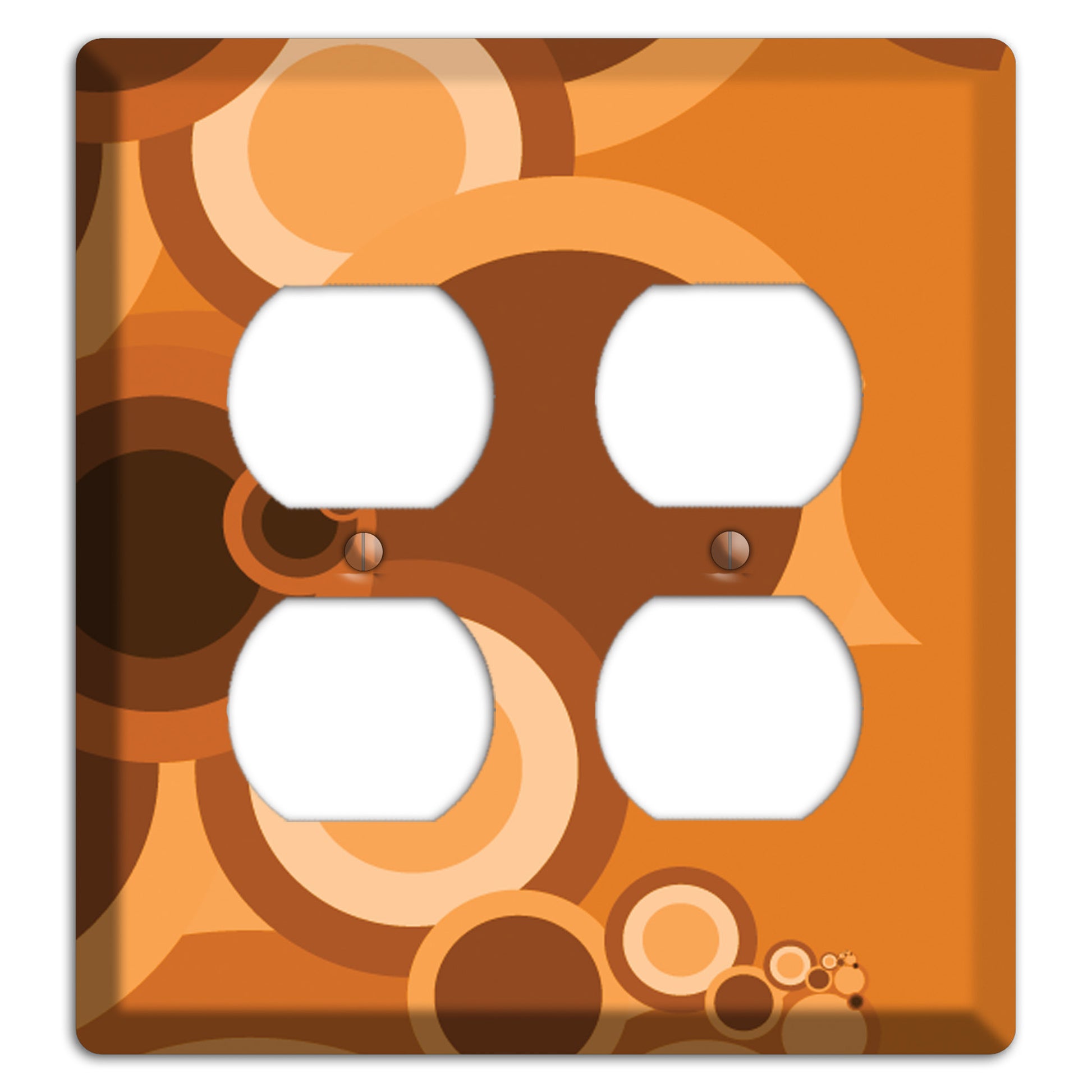 Burnt Orange Circles 2 Duplex Wallplate