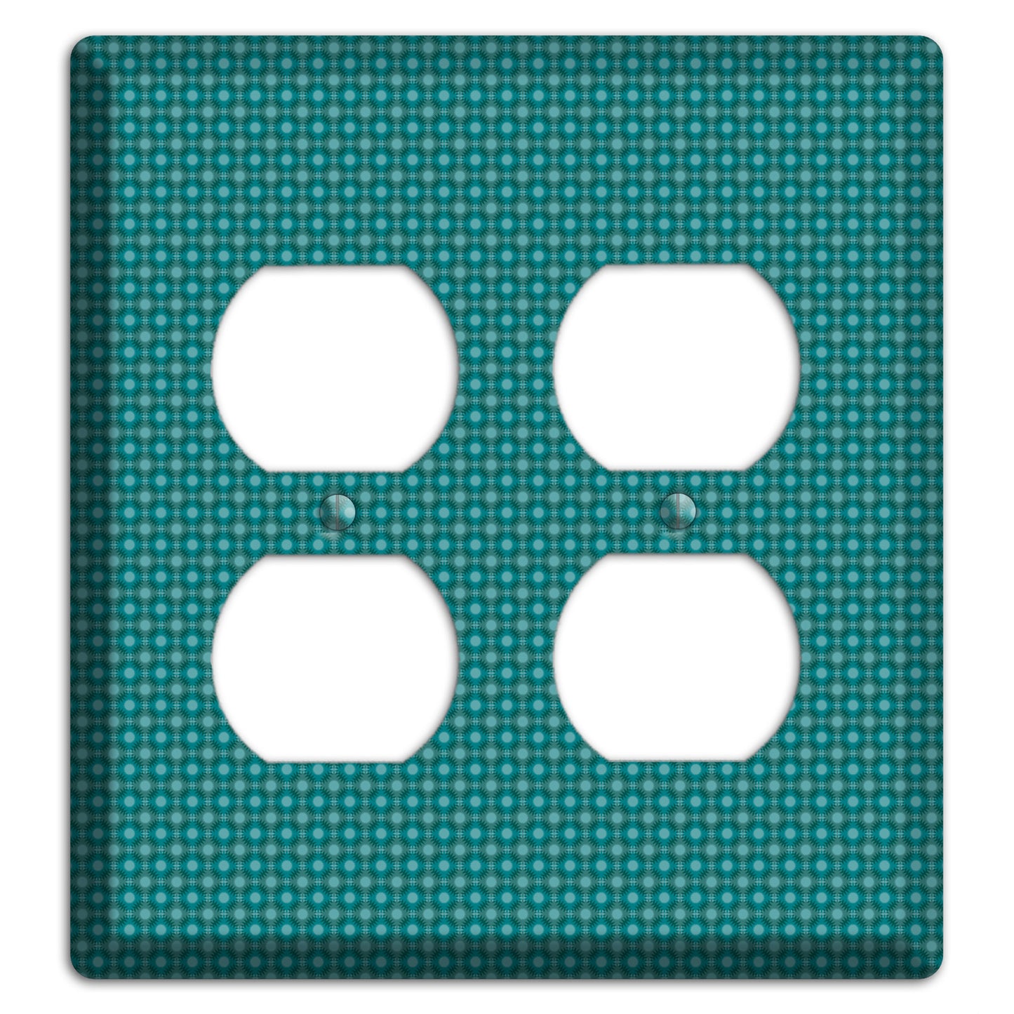 Multi Turquoise Checkered Concentric Circles 2 Duplex Wallplate
