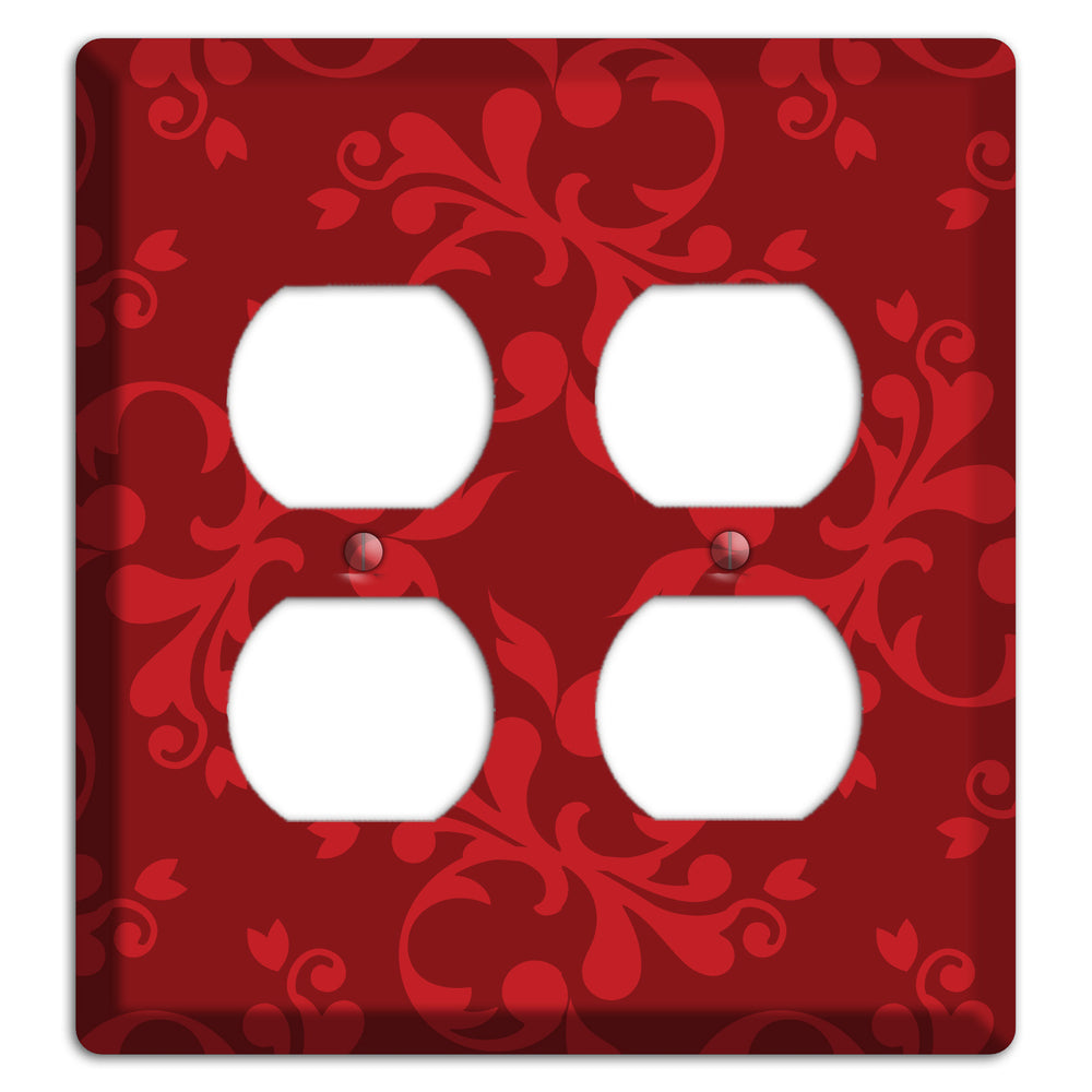 Red Victorian Toile 2 Duplex Wallplate