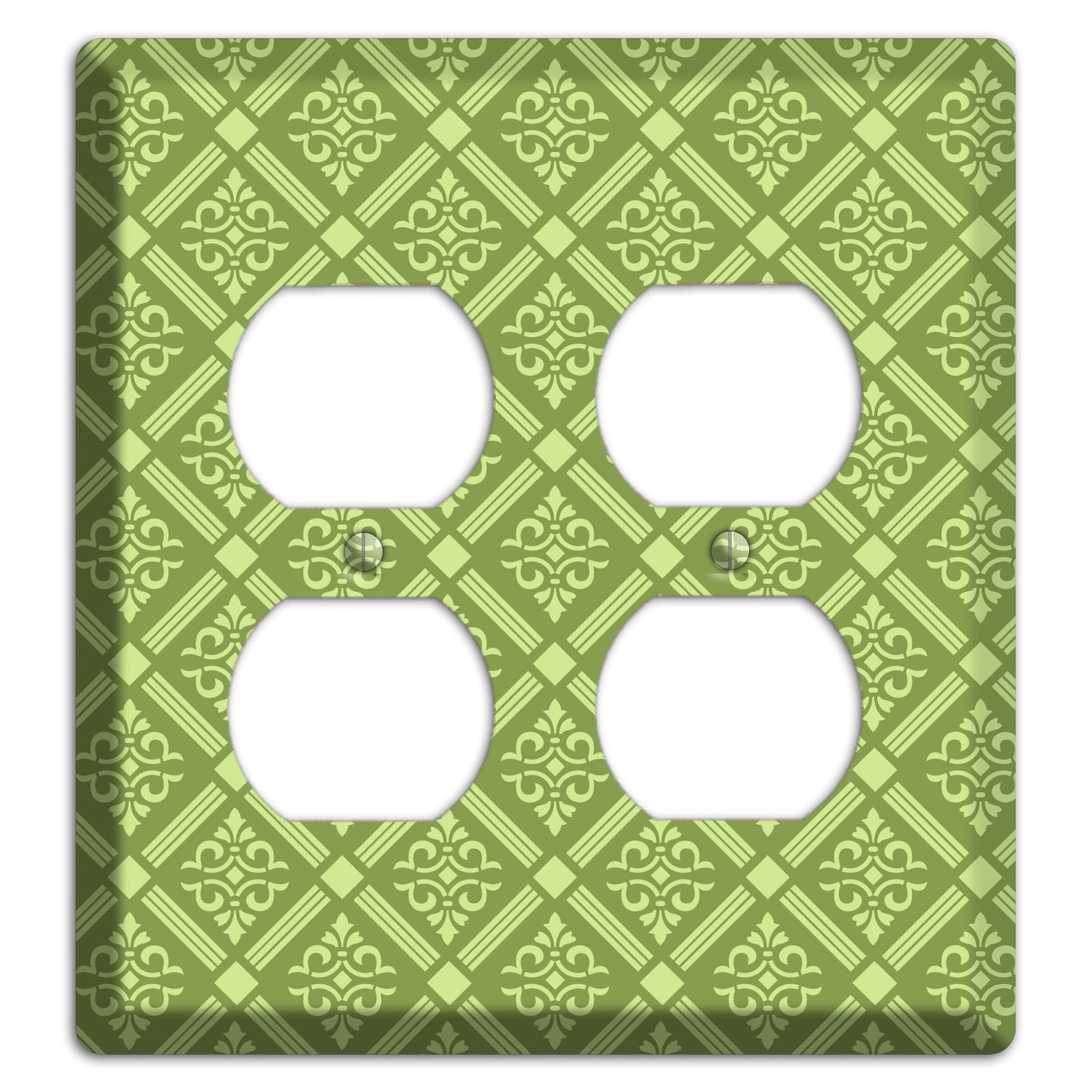 Green Damask diamonds 2 Duplex Wallplate