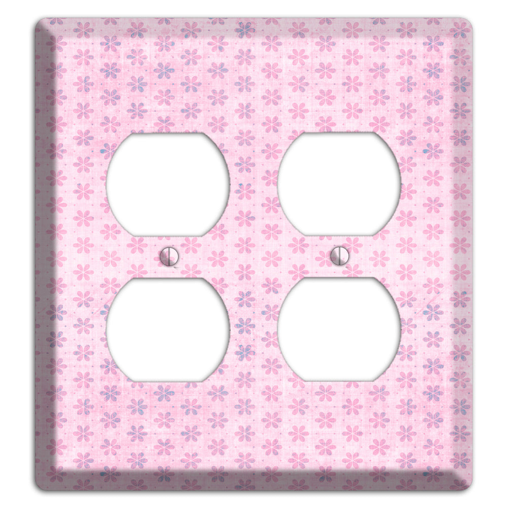 Pink Grunge Floral Contour 2 Duplex Wallplate