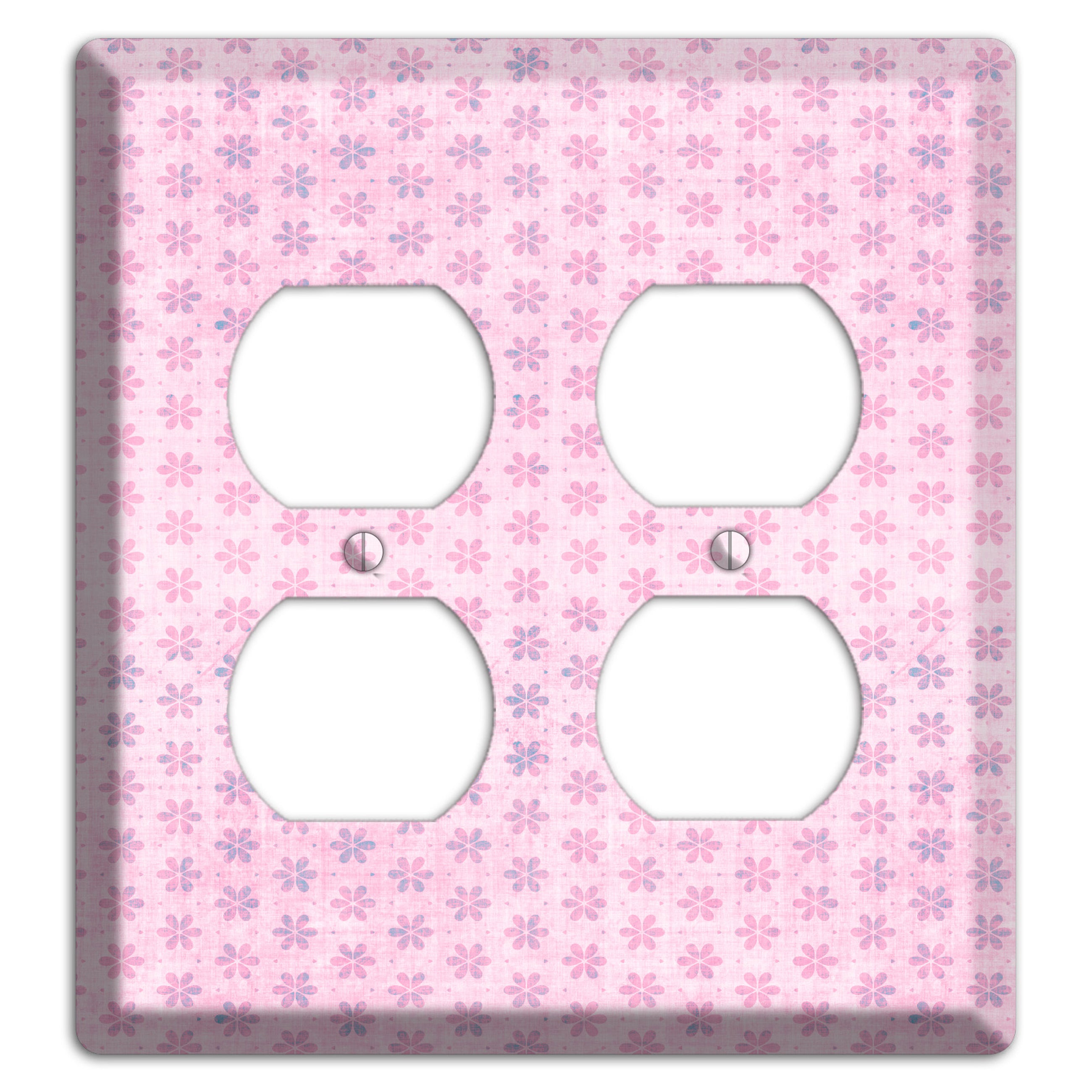 Pink Grunge Floral Contour 2 Duplex Wallplate