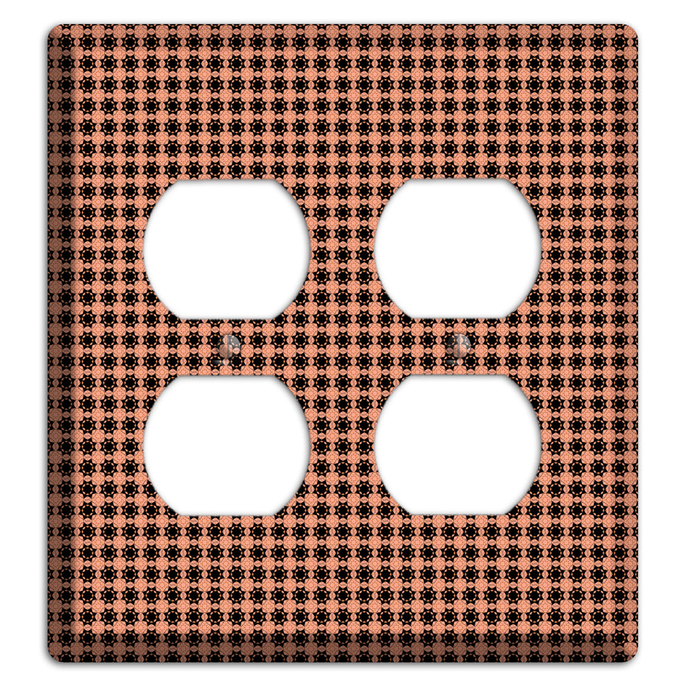 Coral and Black Arabesque 2 Duplex Wallplate