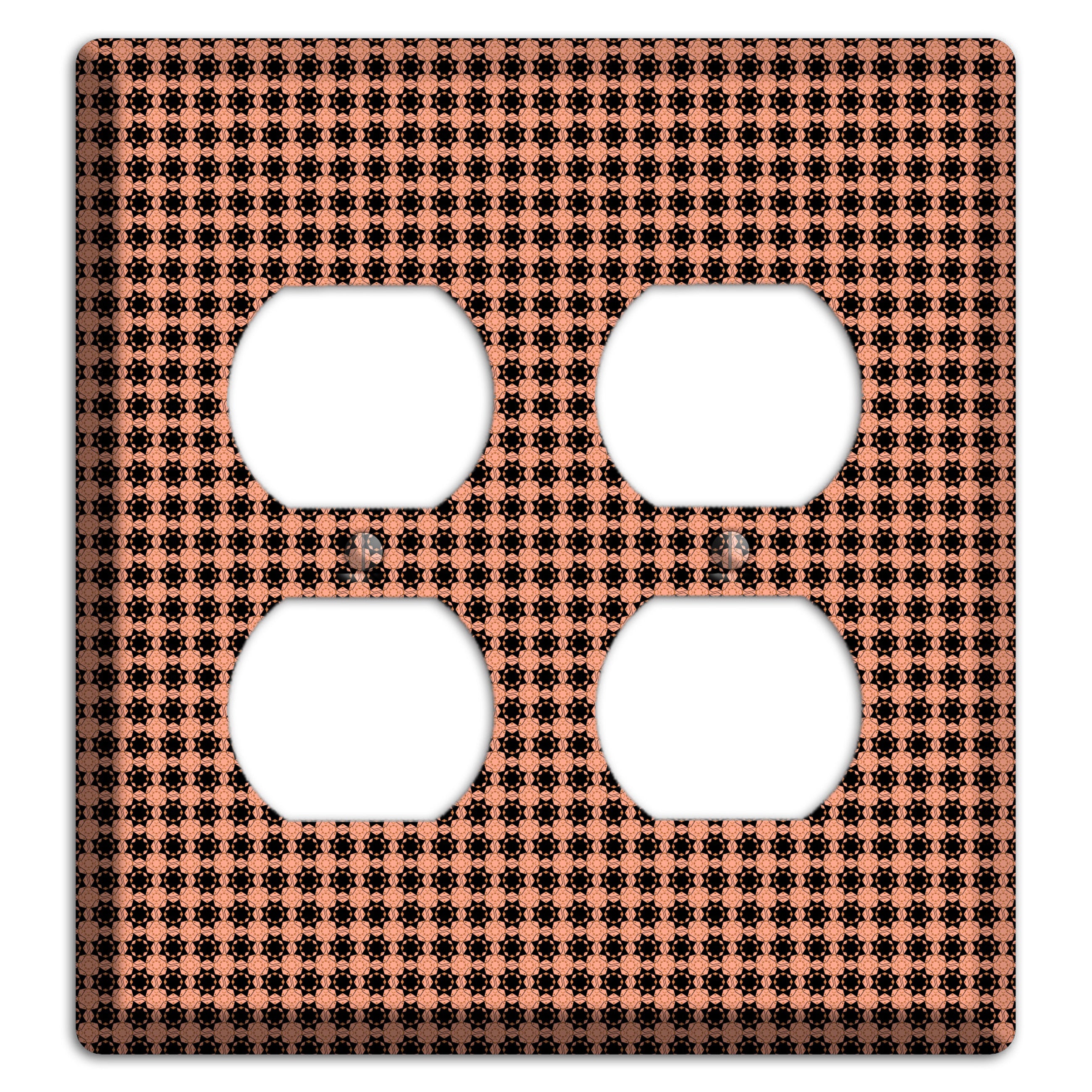 Coral and Black Arabesque 2 Duplex Wallplate