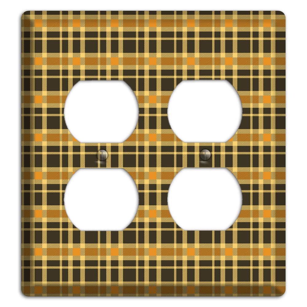 Mustard and Black Plaid 2 Duplex Wallplate