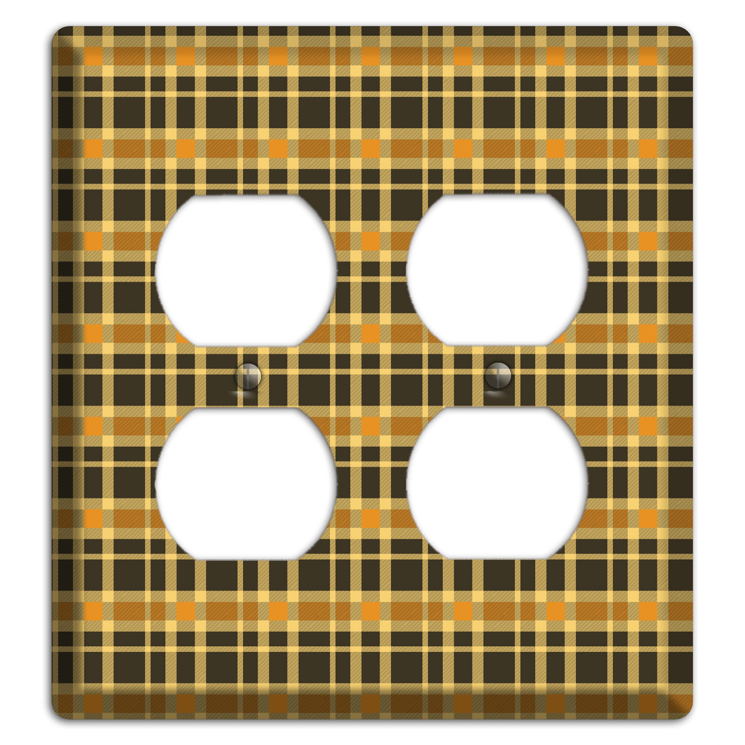 Mustard and Black Plaid 2 Duplex Wallplate