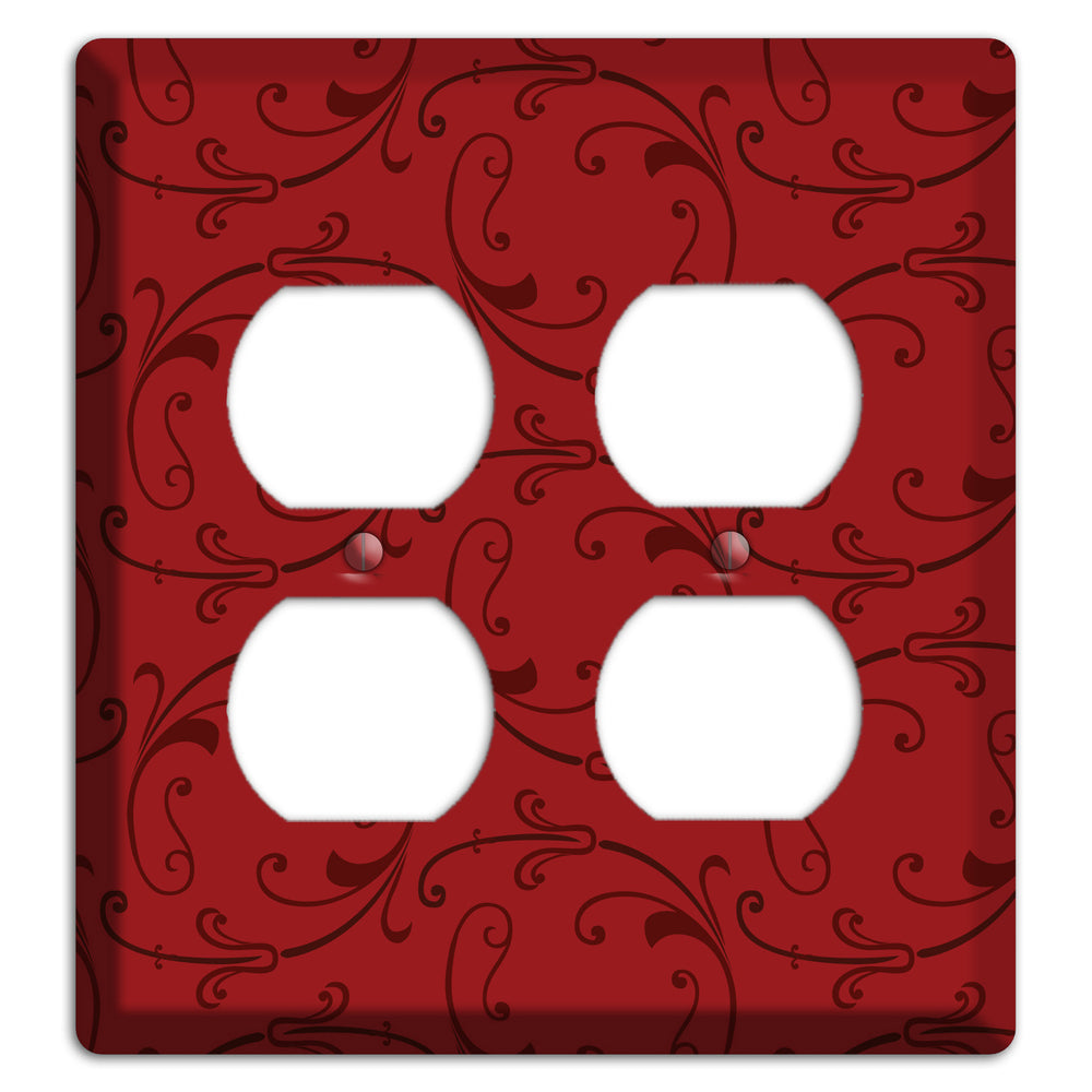 Red Victorian Sprig 2 Duplex Wallplate