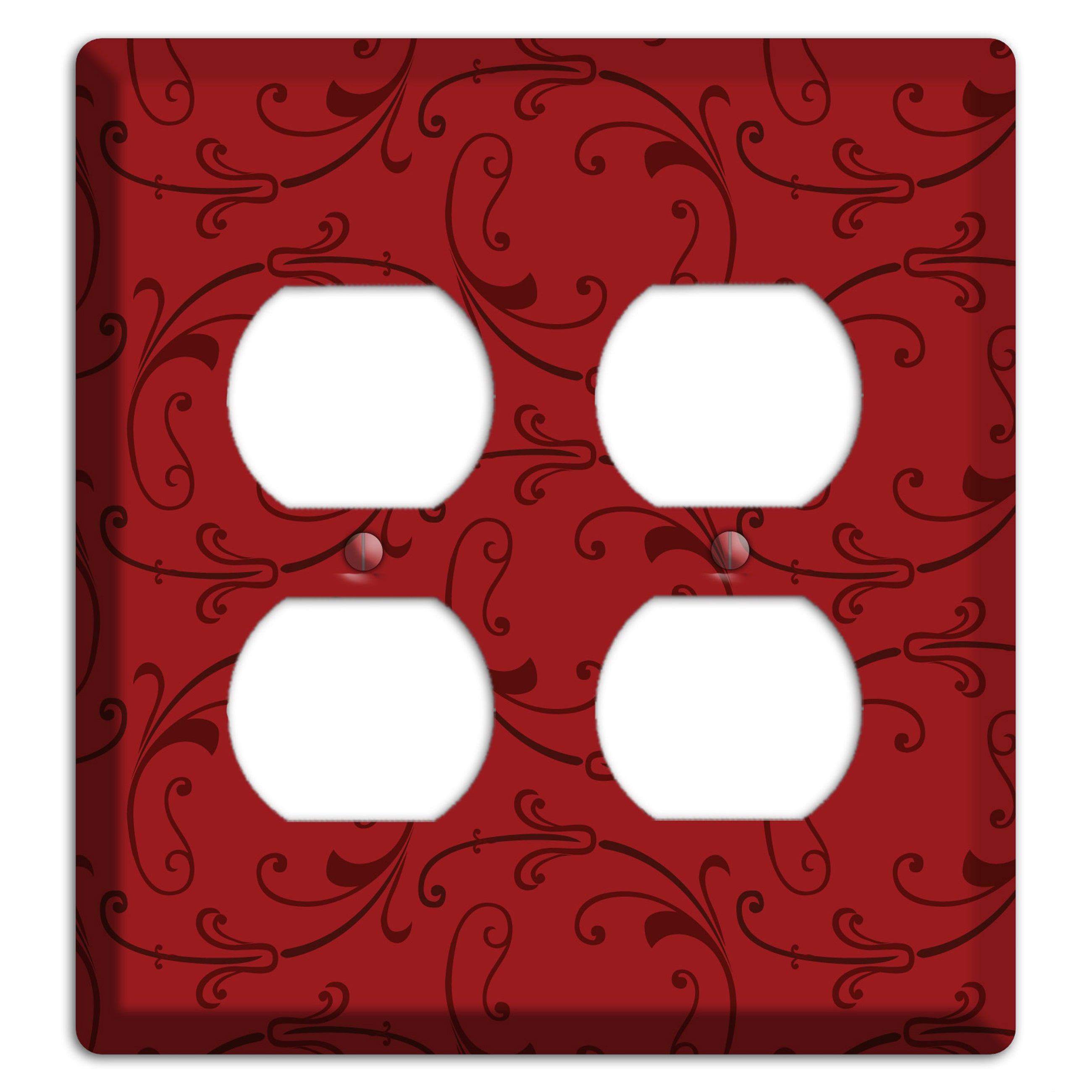Red Victorian Sprig 2 Duplex Wallplate