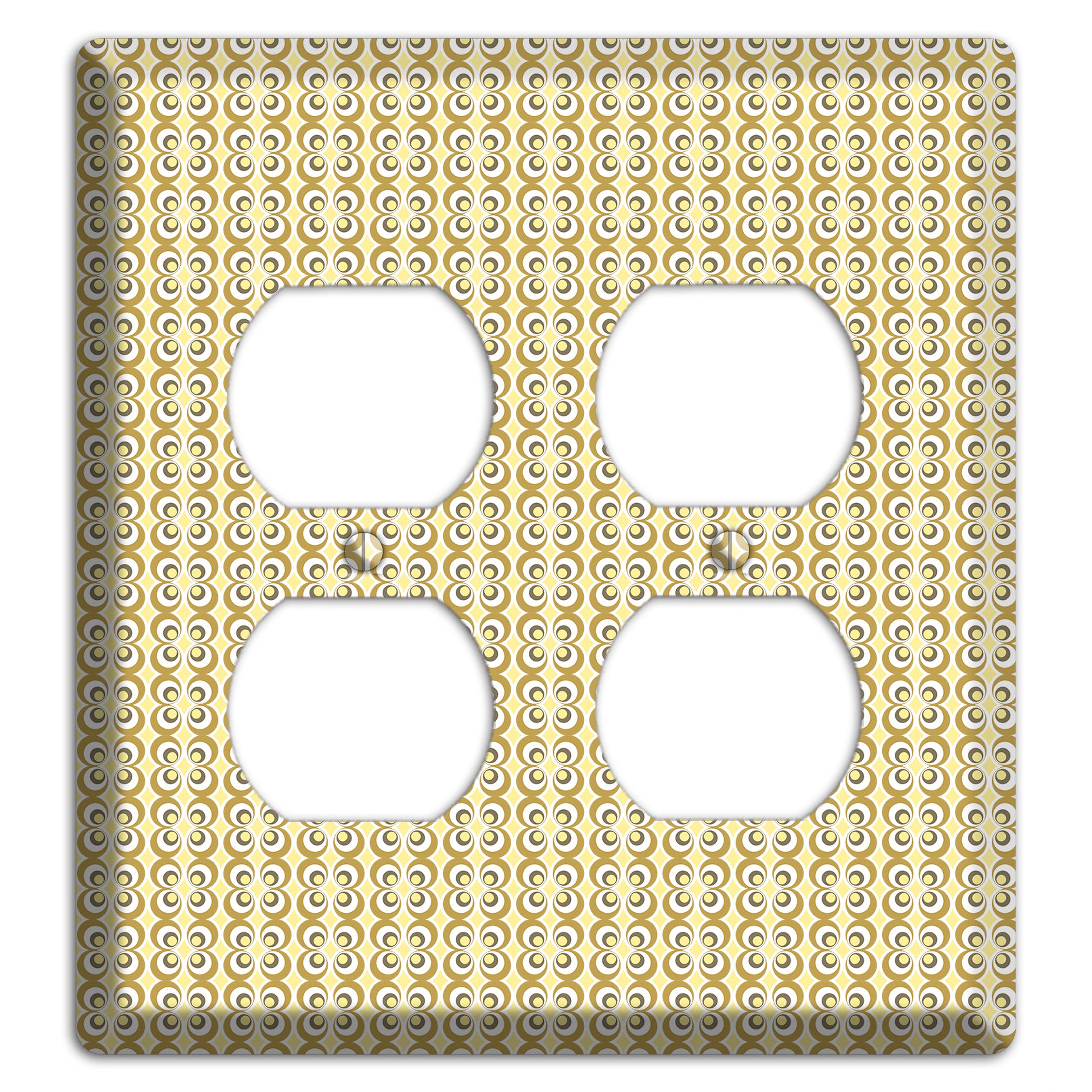 Yellow Offset Bullseye 2 Duplex Wallplate