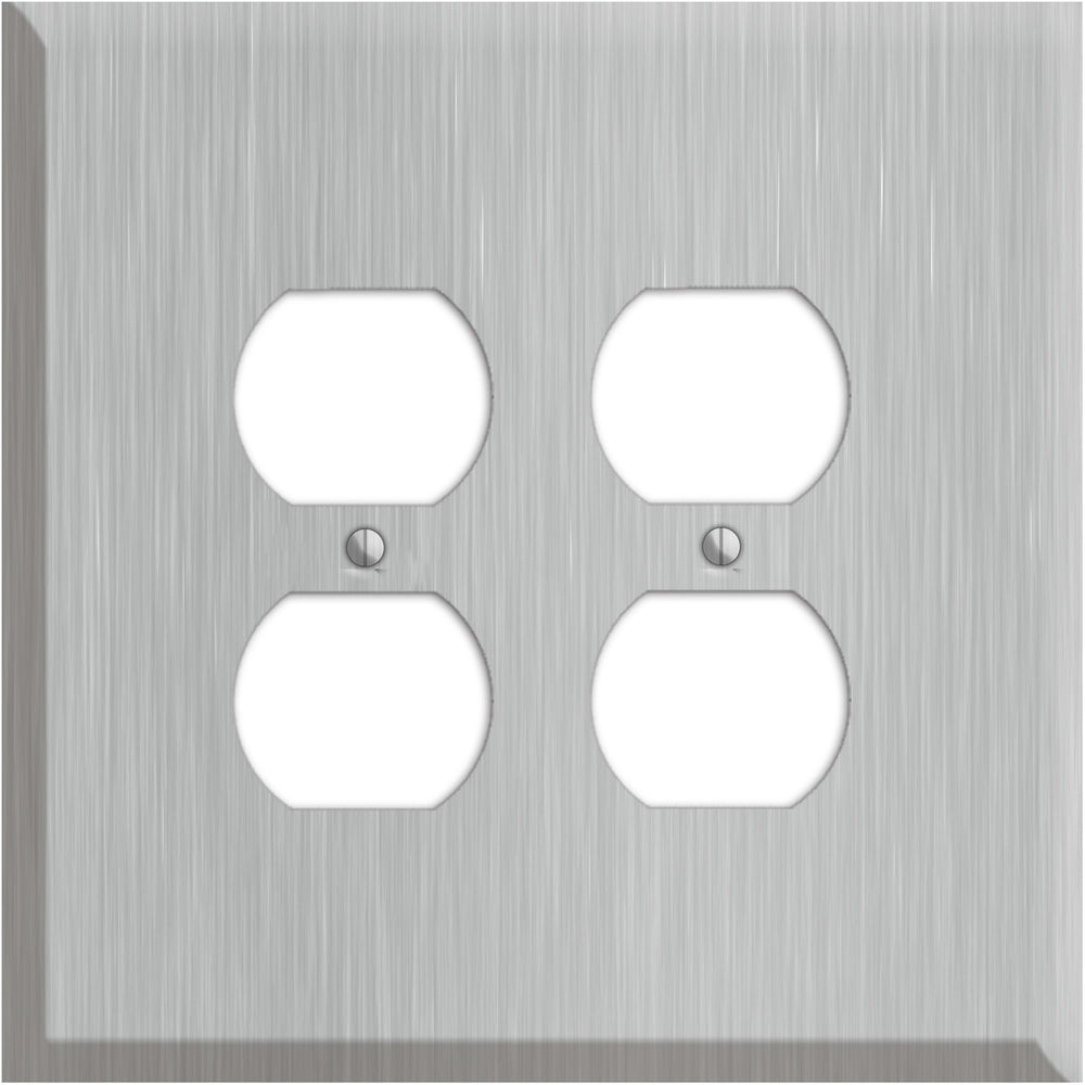 Oversized Discontinued Stainless Steel 2 Duplex Wallplate