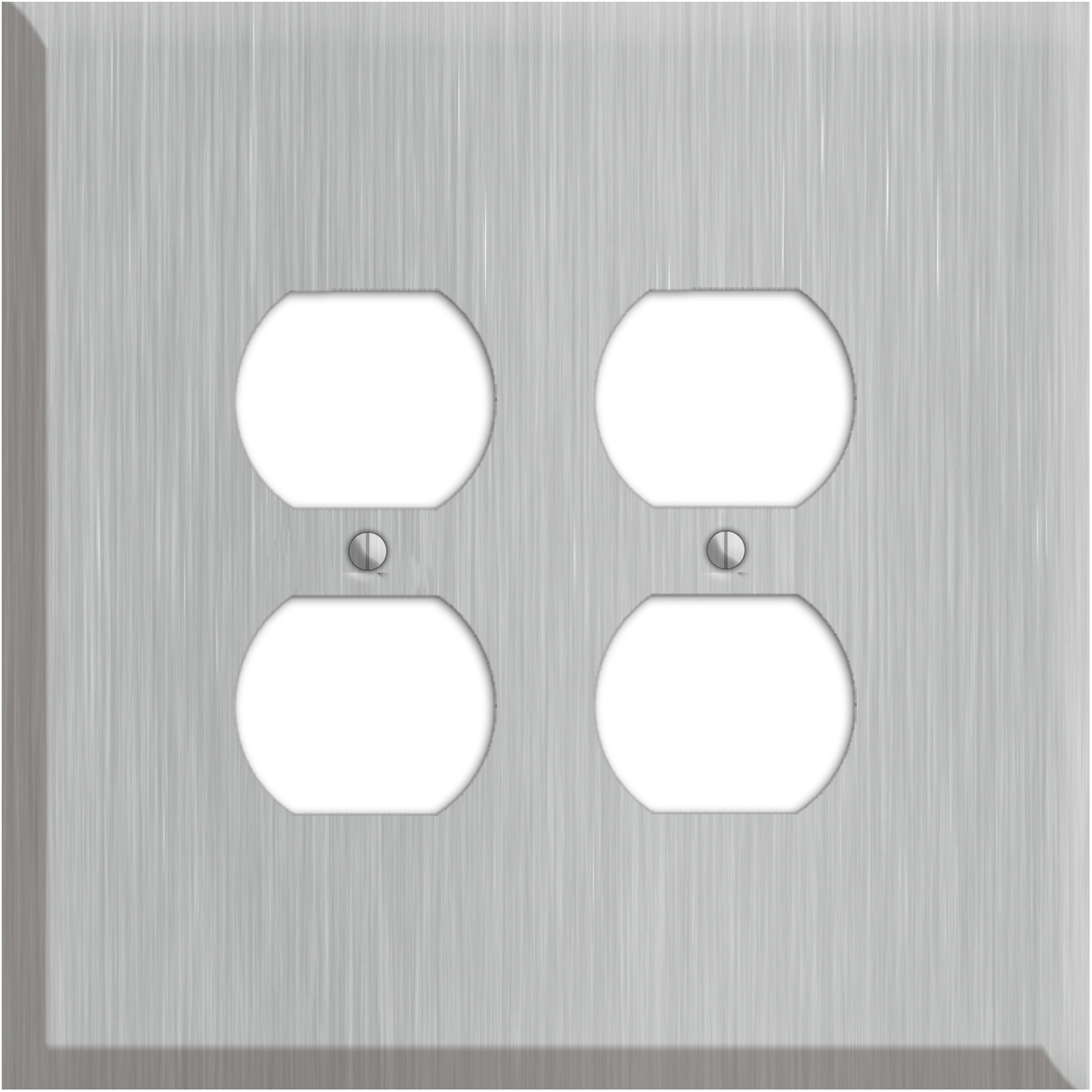 Oversized Discontinued Stainless Steel 2 Duplex Wallplate
