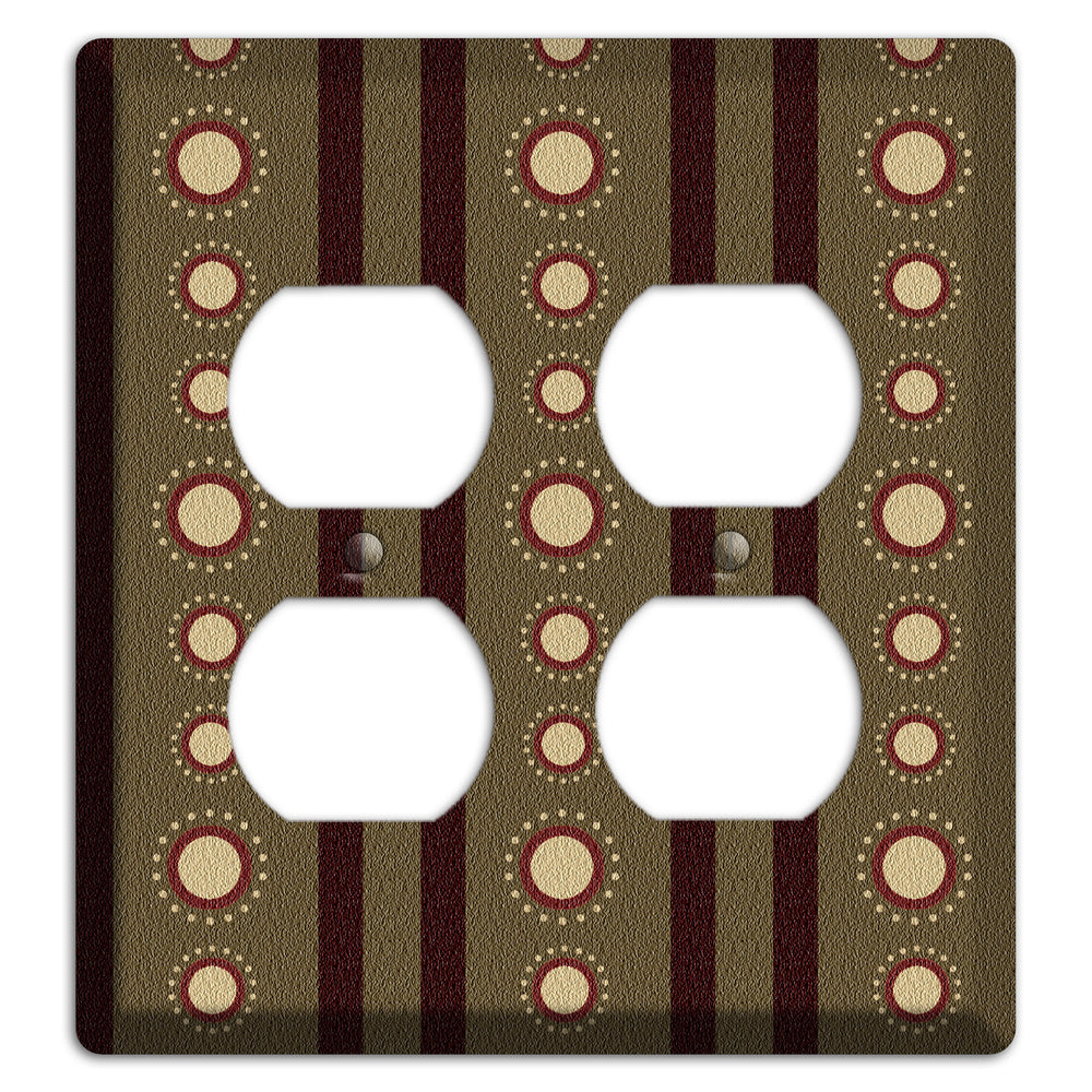Multi Brown Suzani 2 Duplex Wallplate