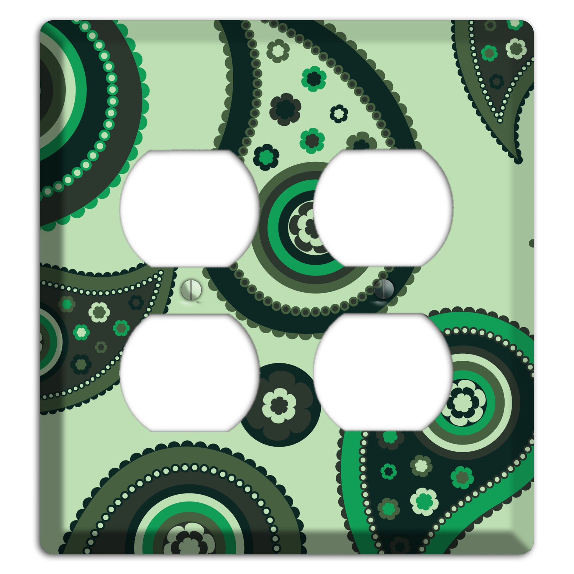 Green Paisley 2 Duplex Wallplate