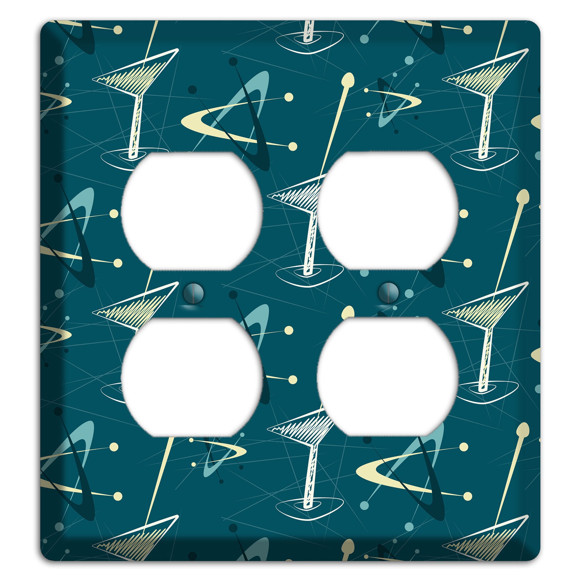 Navy Cocktail Hour 2 Duplex Wallplate