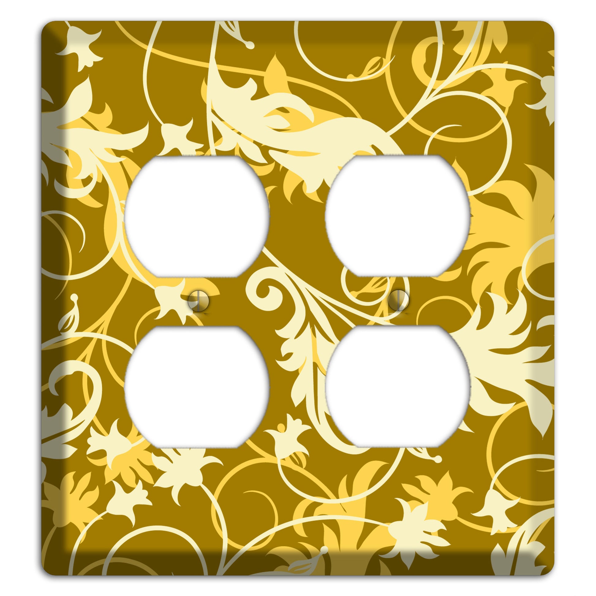 Brown and Tan Victorian Sprig 2 Duplex Wallplate