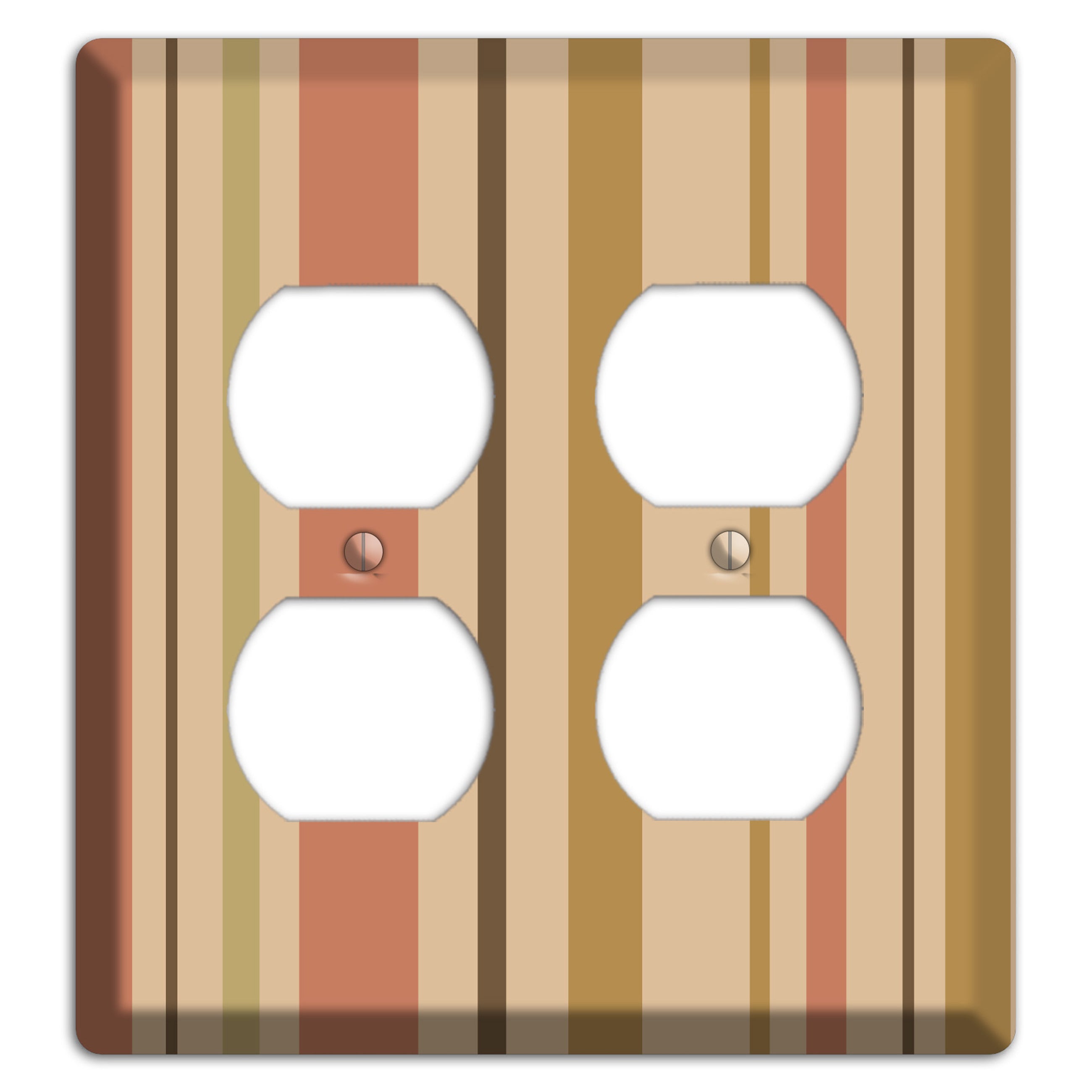 Multi Dusty Pink Vertical Stripes 2 Duplex Wallplate