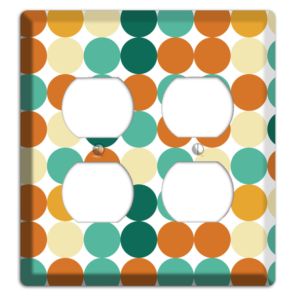 Multi Umber Jade Tiled Dots 2 Duplex Wallplate