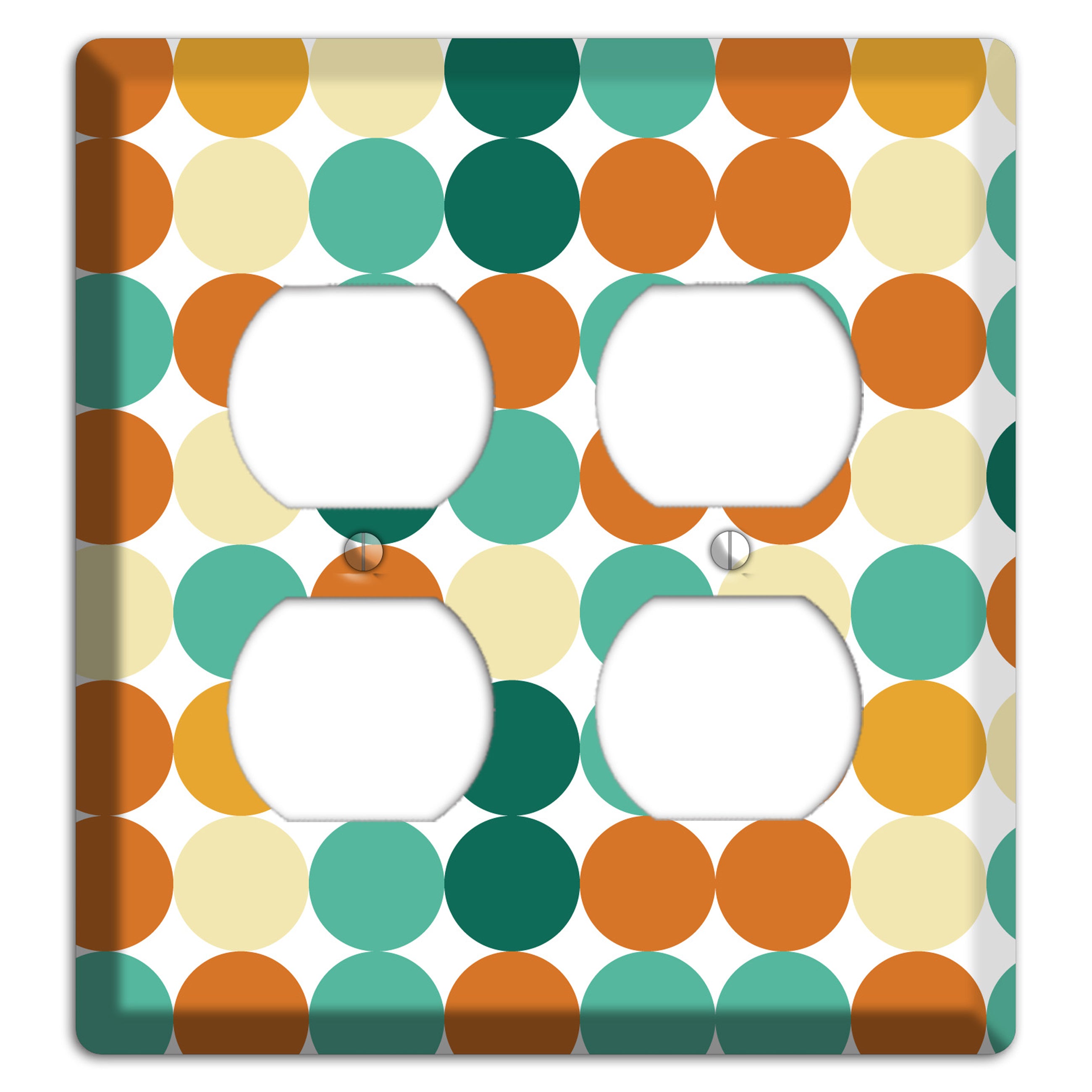 Multi Umber Jade Tiled Dots 2 Duplex Wallplate