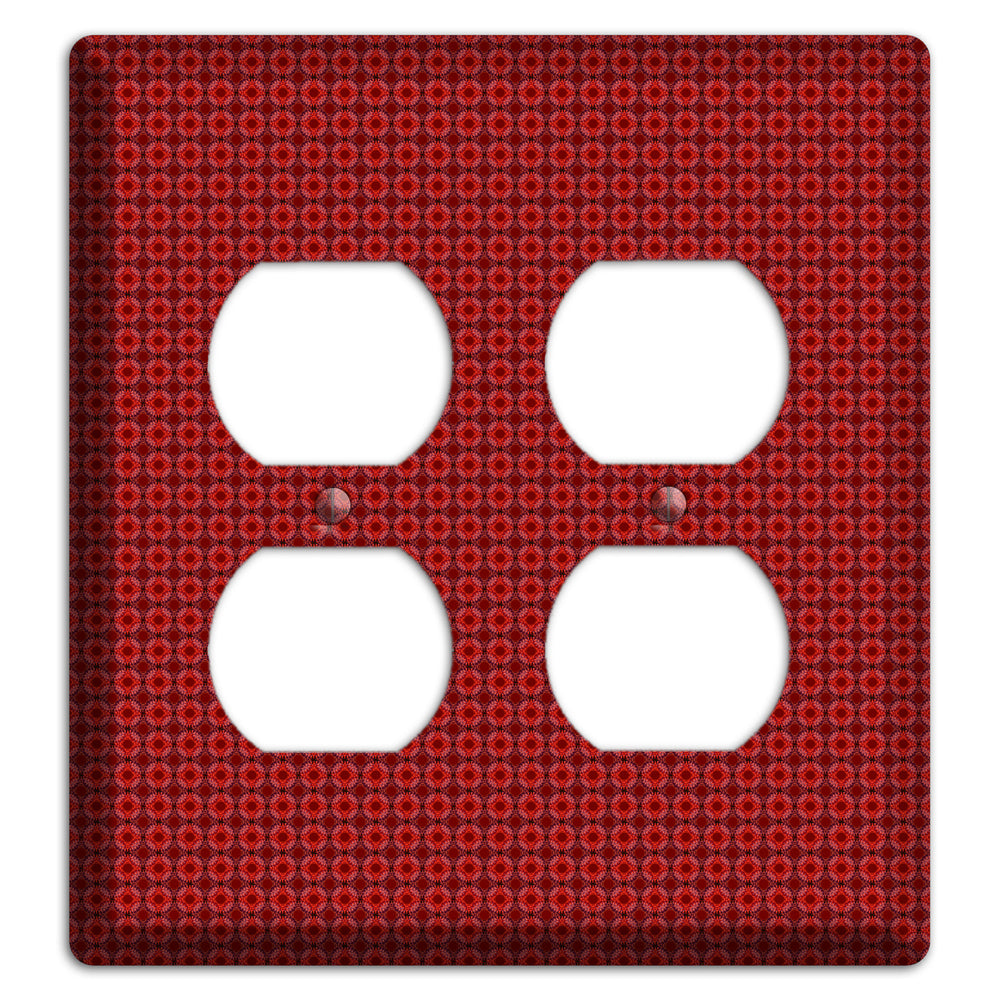 Multi Red Tiled Foulard 2 Duplex Wallplate