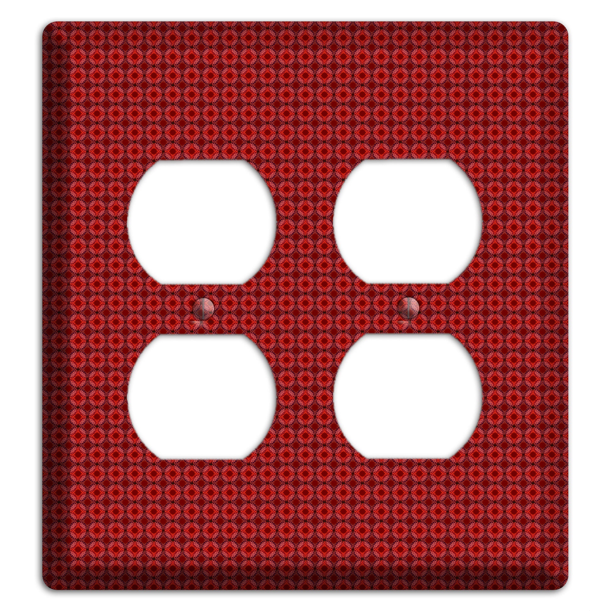 Multi Red Tiled Foulard 2 Duplex Wallplate