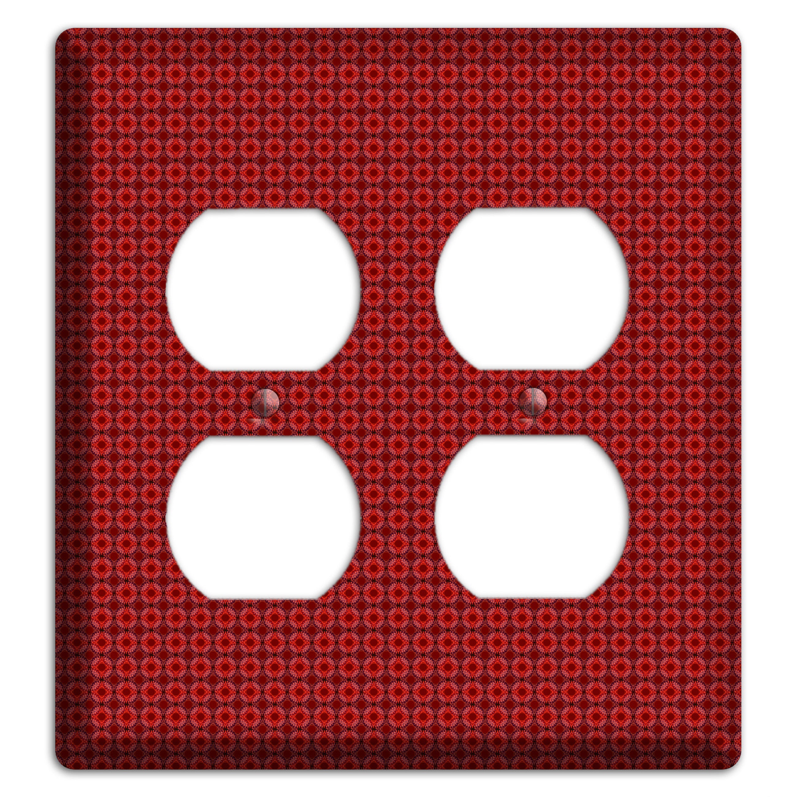 Multi Red Tiled Foulard 2 Duplex Wallplate