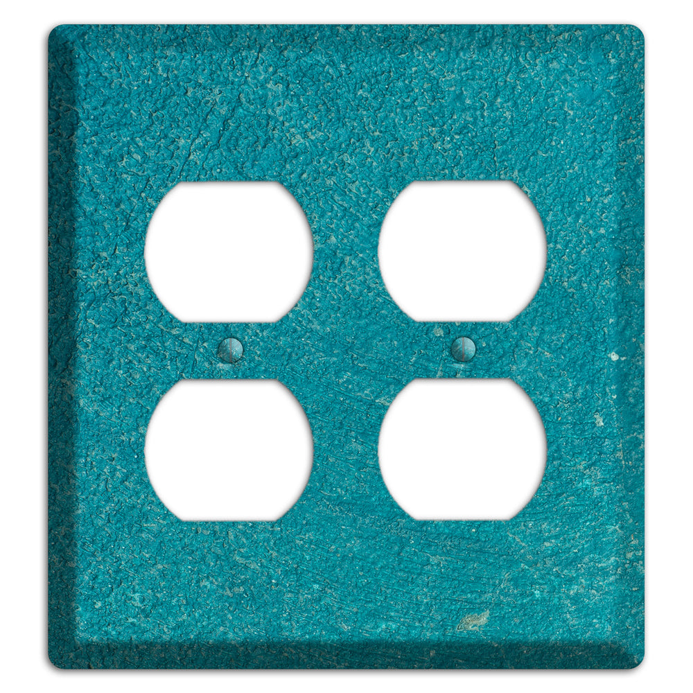Teal concrete 2 Duplex Wallplate