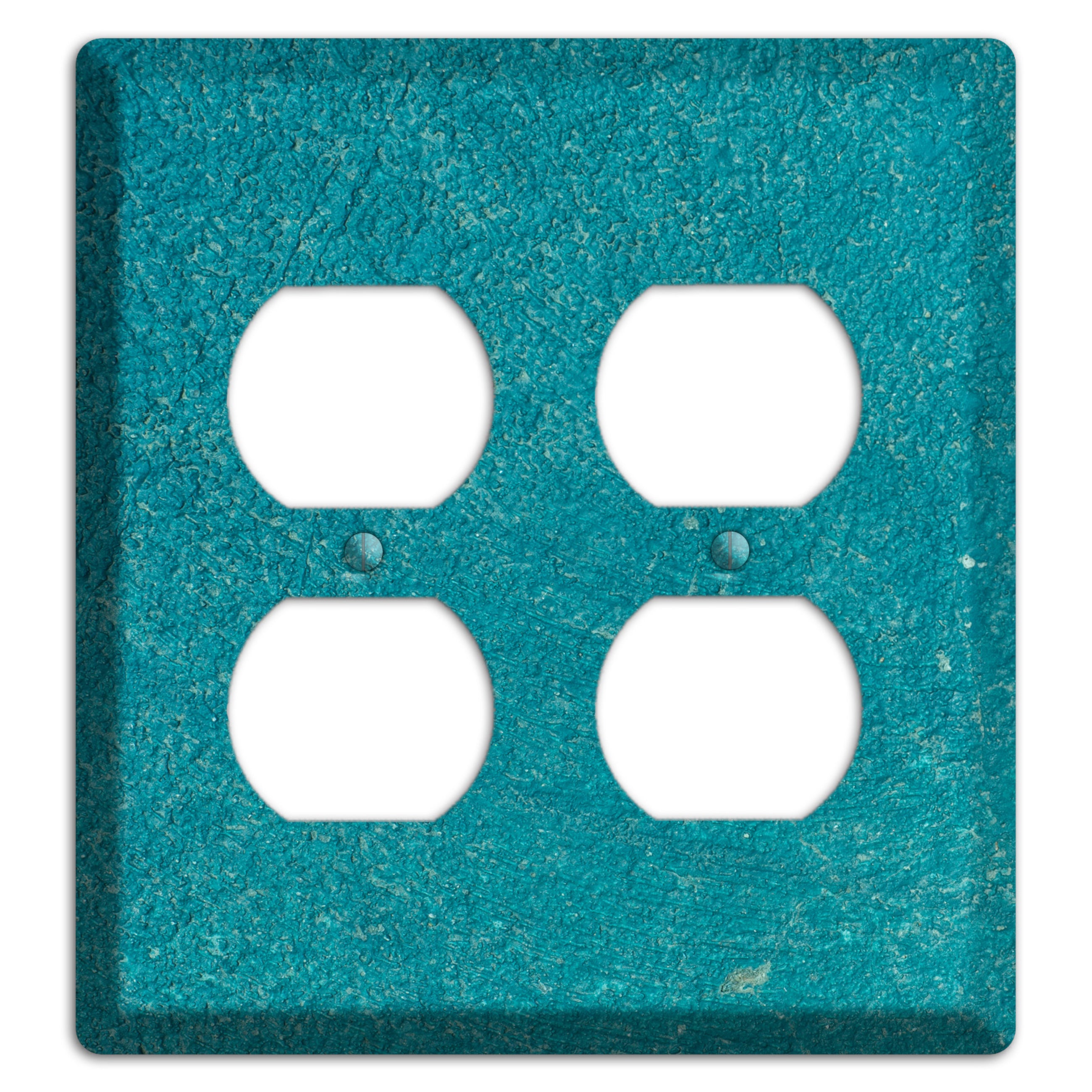 Teal concrete 2 Duplex Wallplate