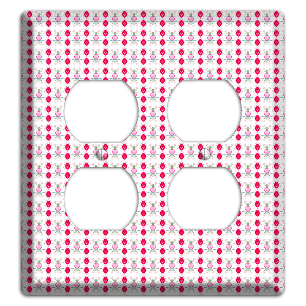 Multi Pink Cartouche 2 Duplex Wallplate