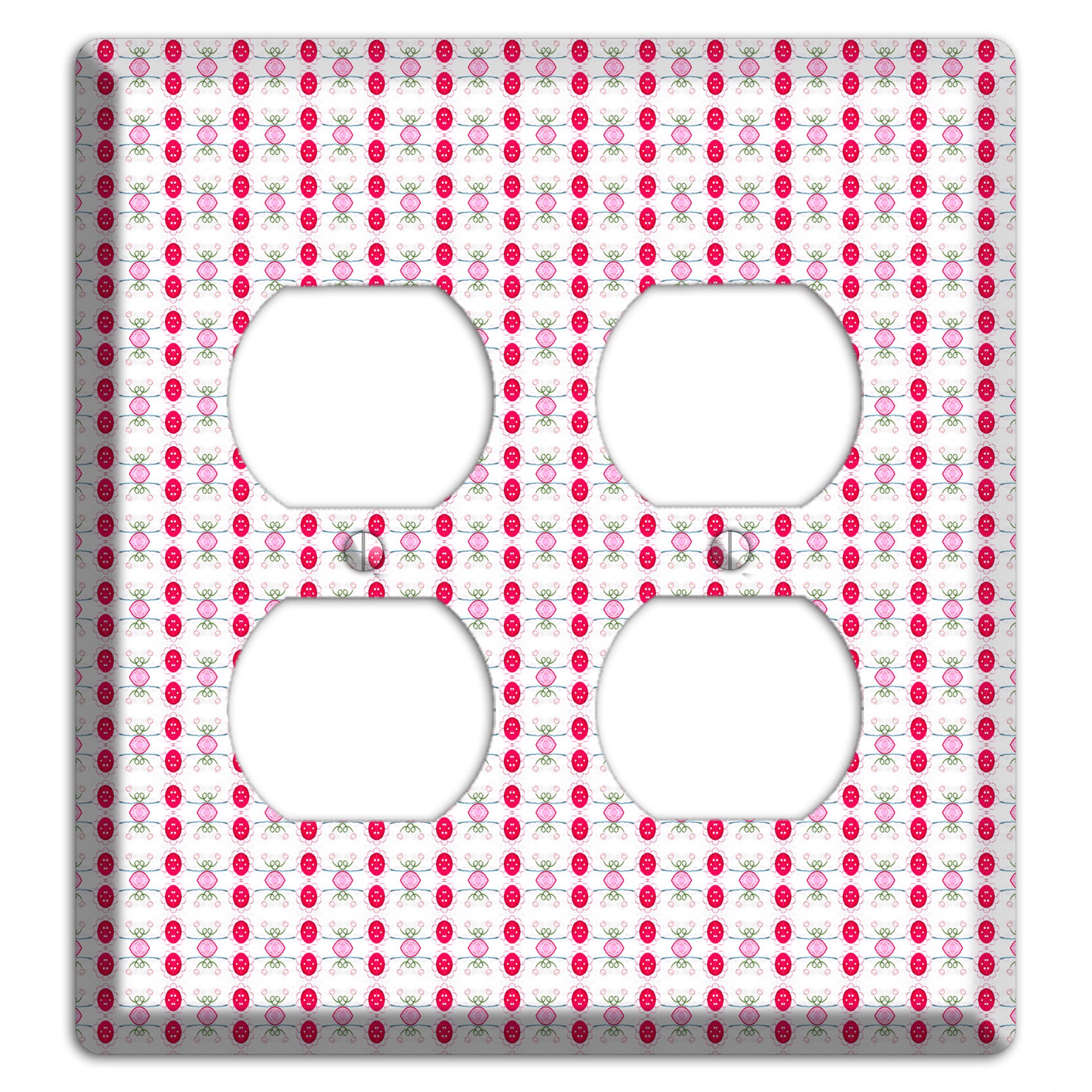 Multi Pink Cartouche 2 Duplex Wallplate