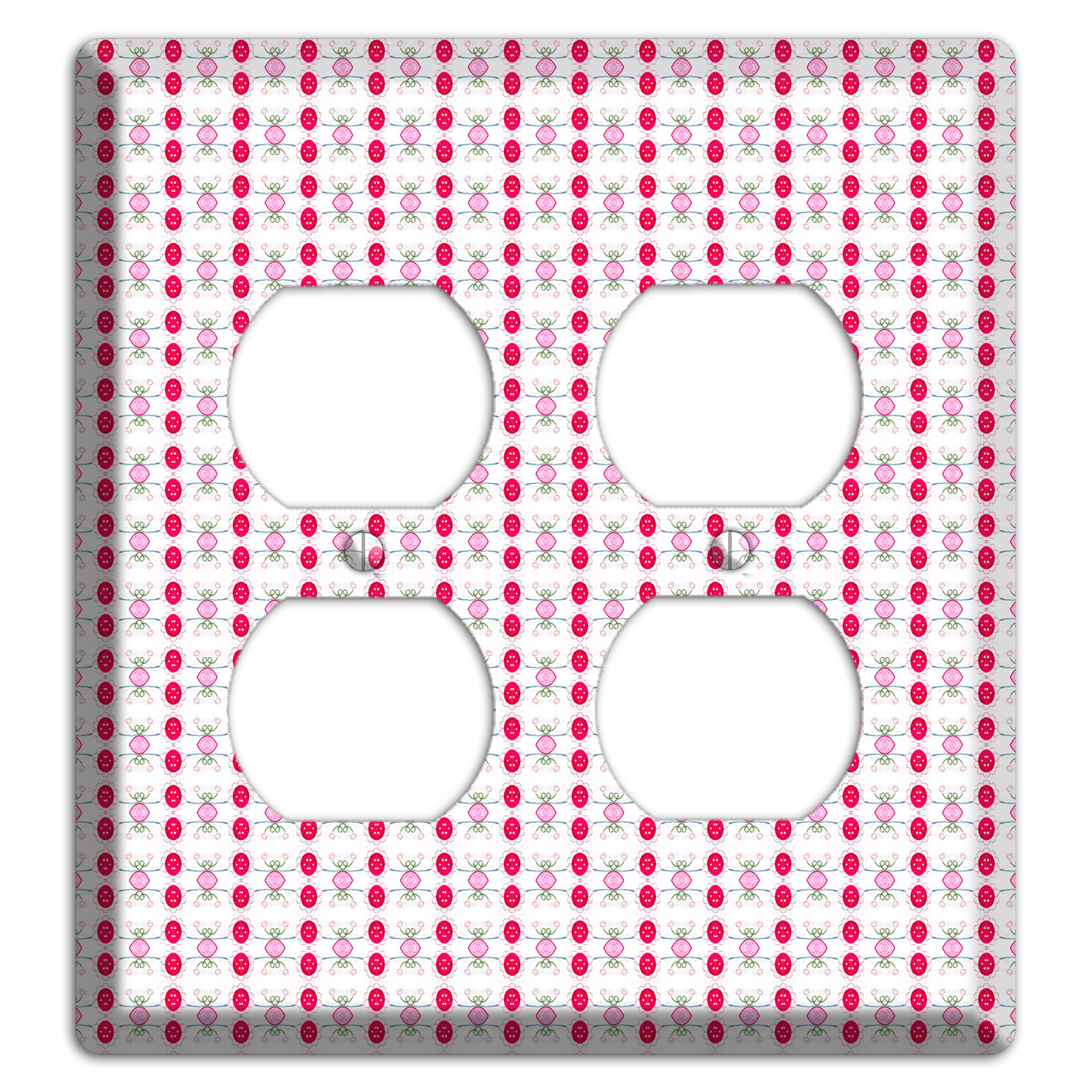 Multi Pink Cartouche 2 Duplex Wallplate
