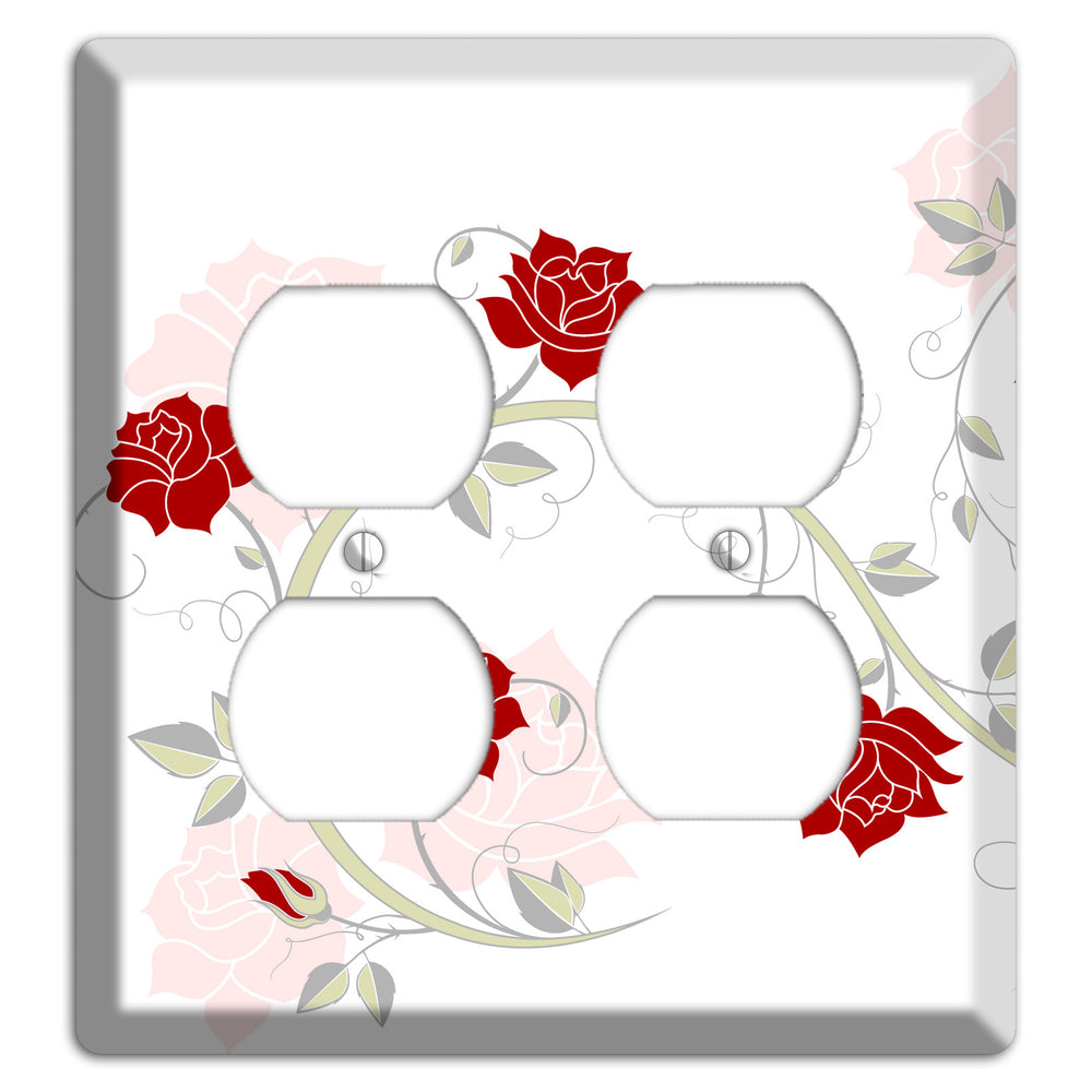 Red Rose 2 Duplex Wallplate