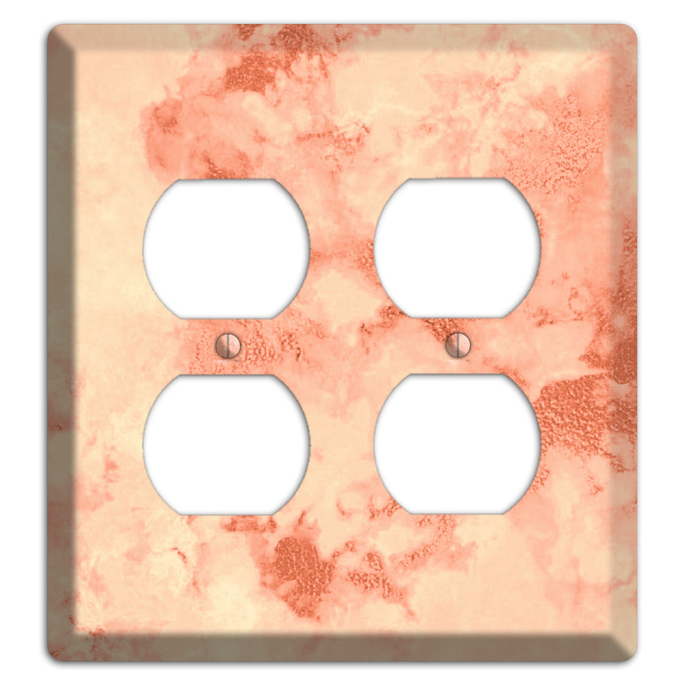 Apricot Peach Marble 2 Duplex Wallplate