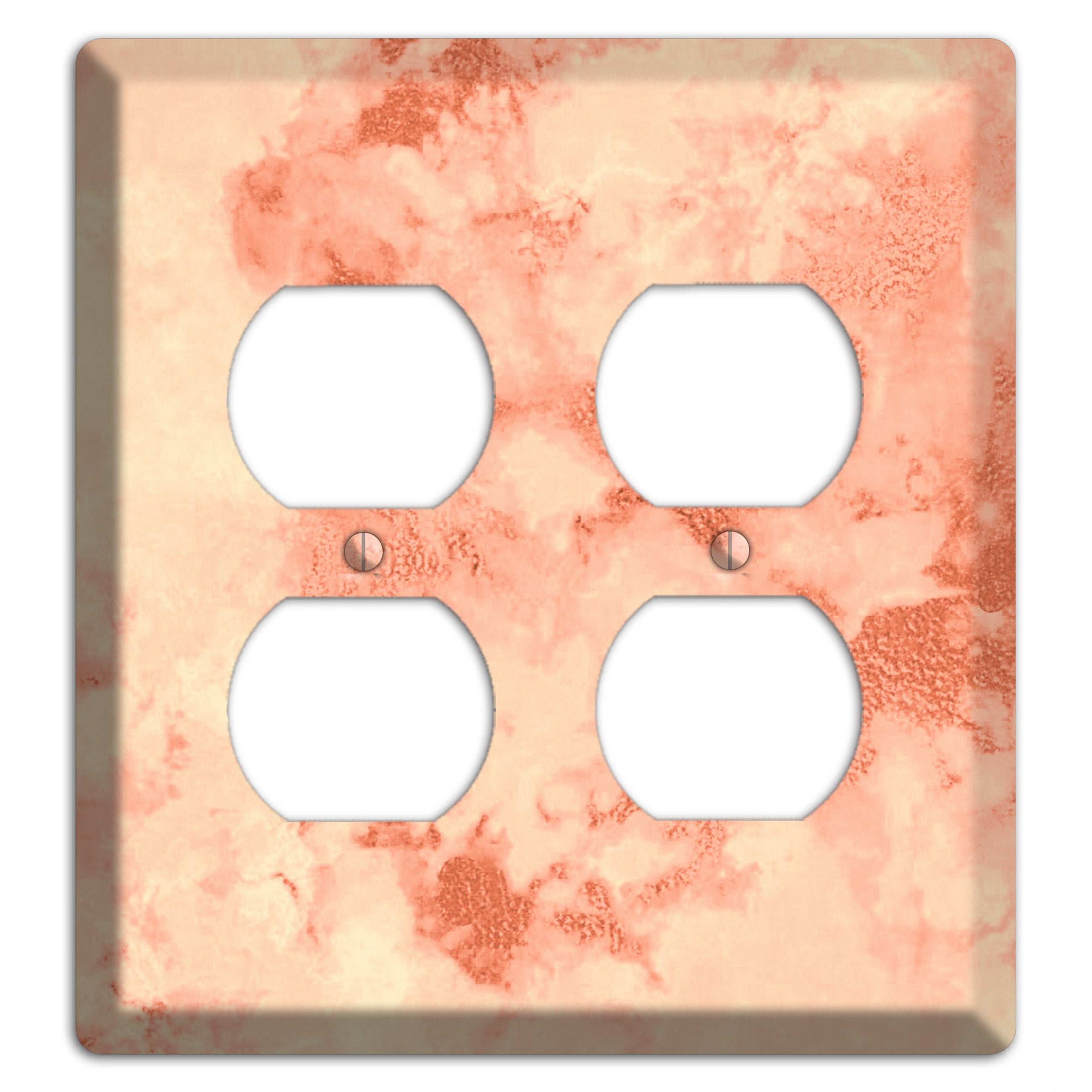 Apricot Peach Marble 2 Duplex Wallplate