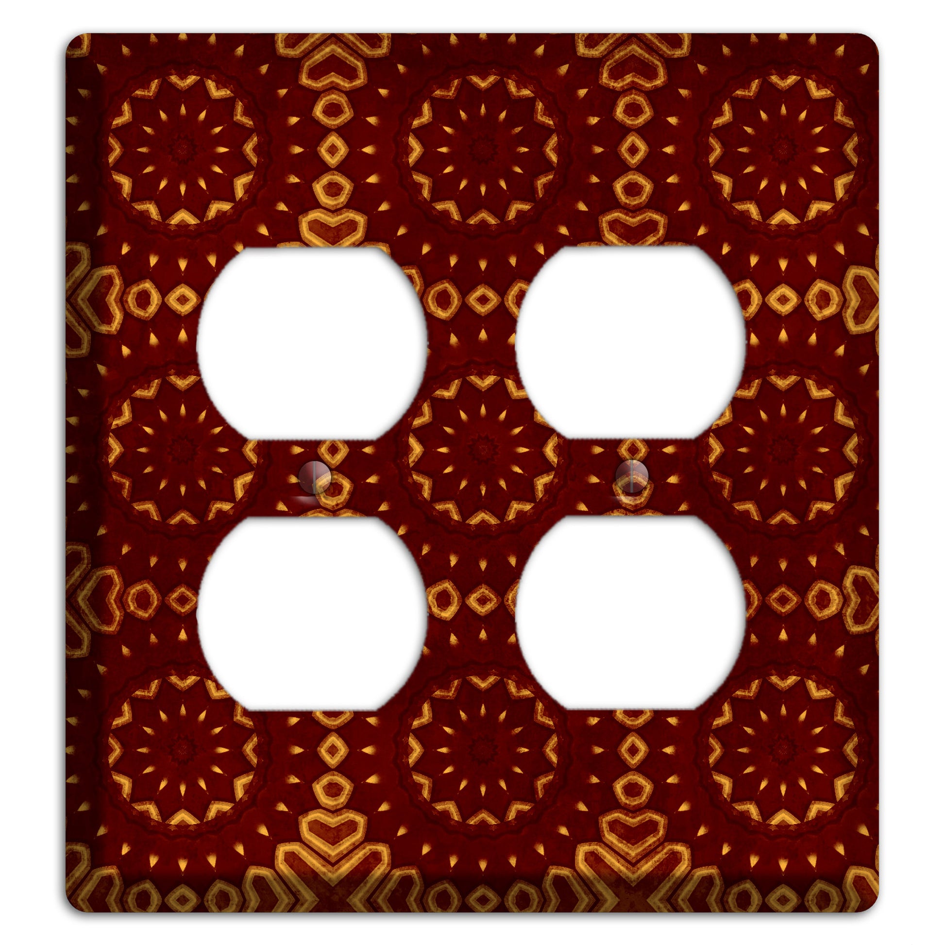Maroon Grunge Suzani 3 2 Duplex Wallplate