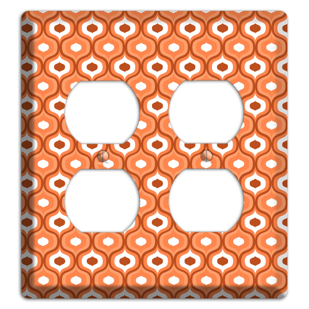 Orange and Red Double Scallop 2 Duplex Wallplate