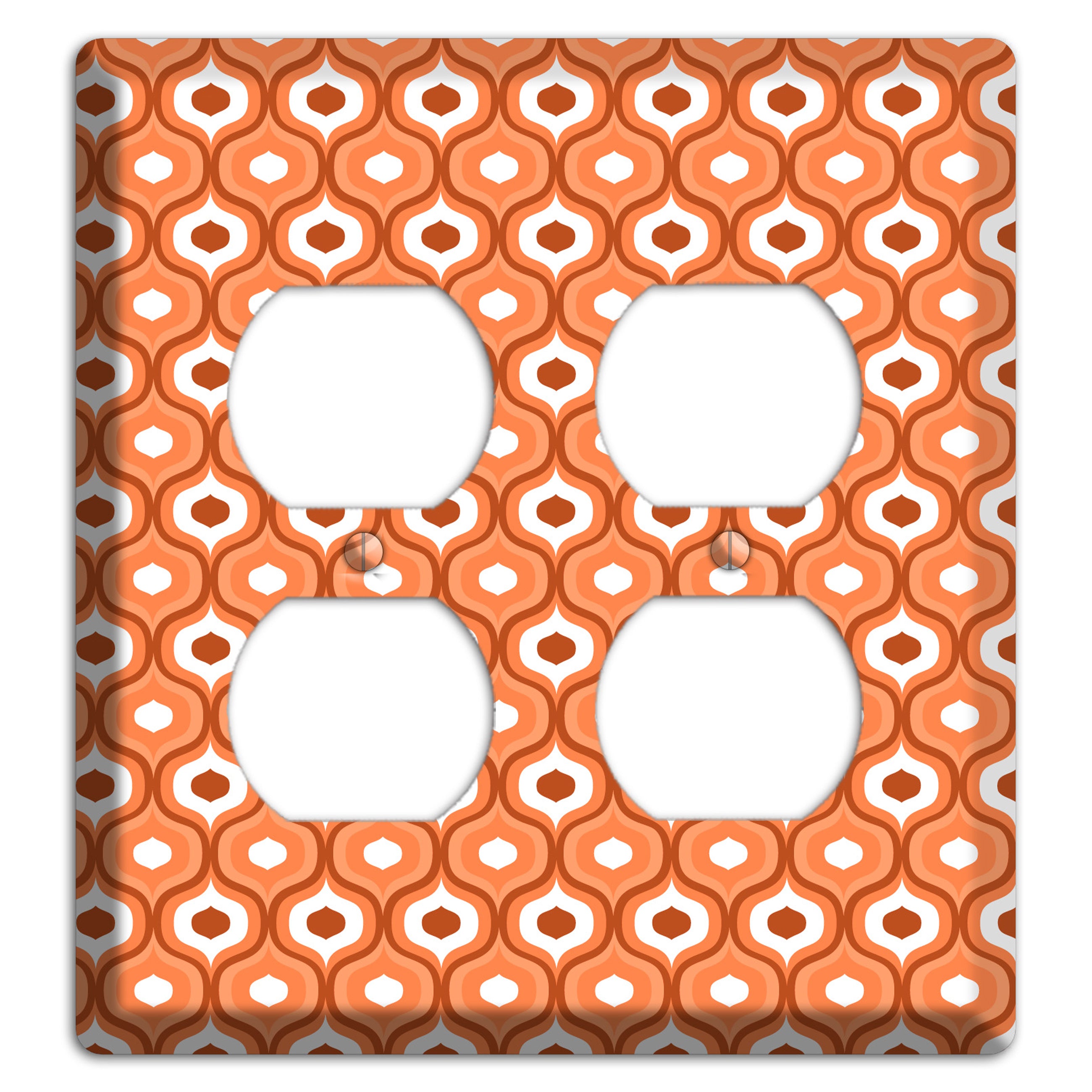 Orange and Red Double Scallop 2 Duplex Wallplate